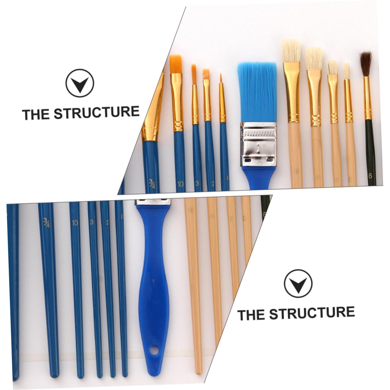 50-Piece Kids Paintbrush Set - Nylon, Pig Hair & Horsehair Bristles with Sponge Brushes for Kindergarten, School & Home Art Projects - Perfect for Watercolor, Acrylic & Oil Painting