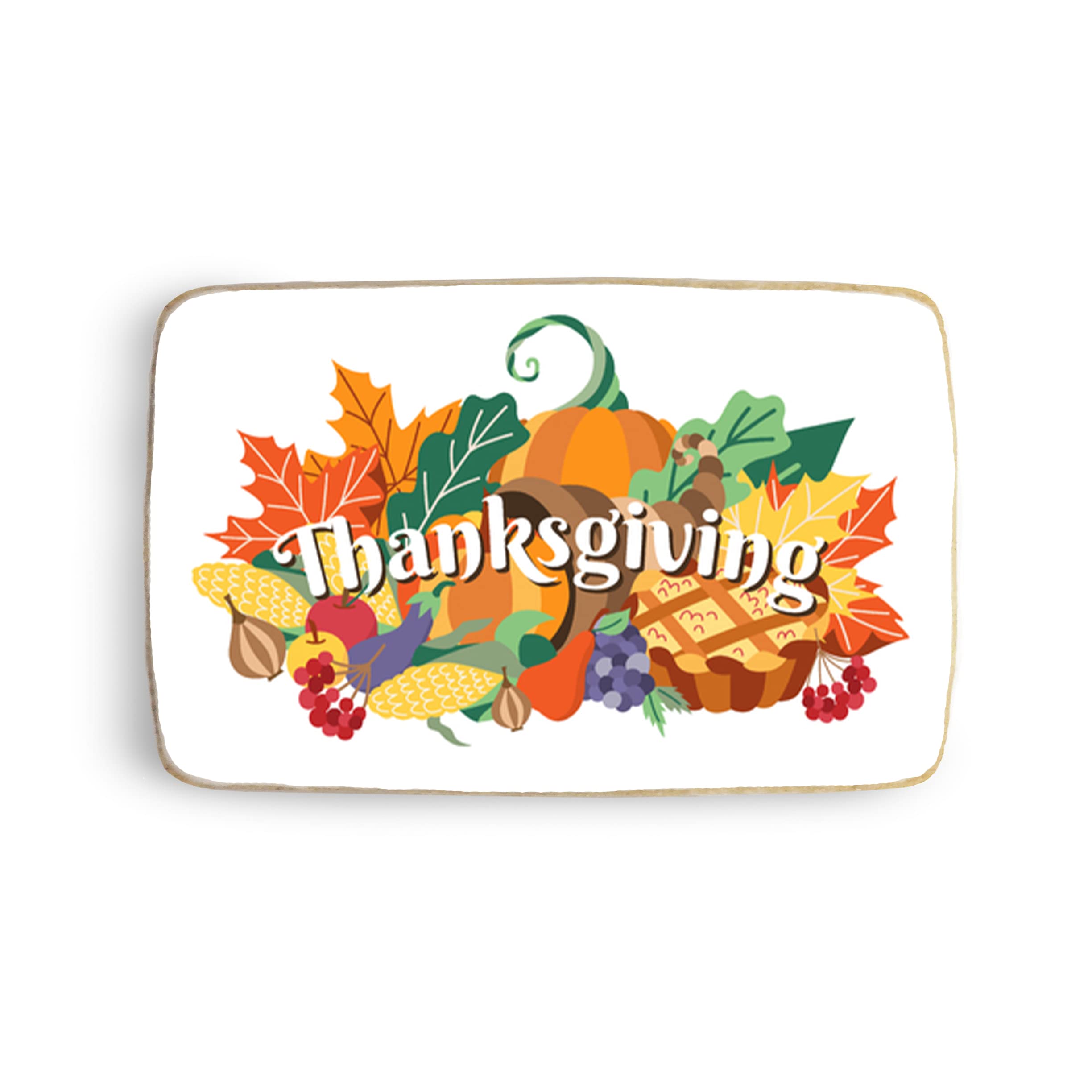 Custom Thanksgiving Rectangle Cookies - 12 Pack with Personalized Photos | Design #3 | Perfect for Holiday Parties, Family Gatherings & Gift Giving