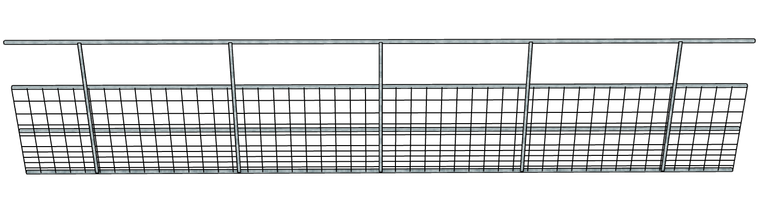 20 Ft Galvanized Steel 4-Rail Continuous Fencing Panel with Heavy Duty Mesh - Perfect for Farm, Ranch, Garden & Livestock Enclosures