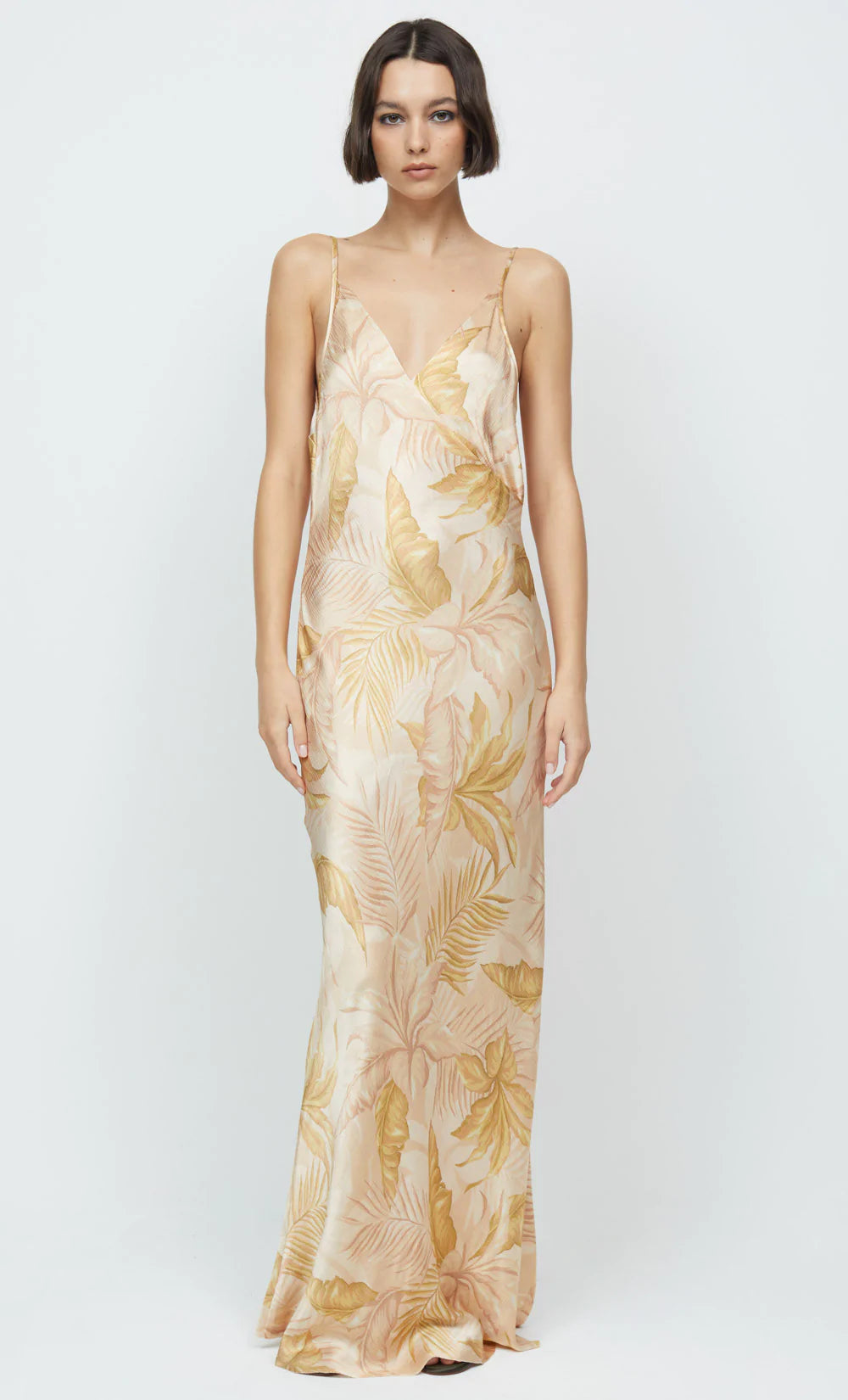 Stylish Dusty Palms Maxi Dress for Women - Boho Floral Print Summer Beach Dress - Perfect for Vacations, Weddings & Outdoor Parties