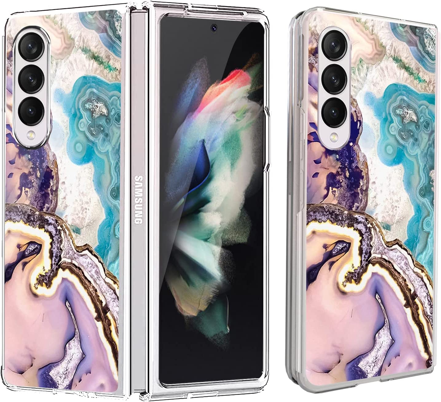 Samsung Galaxy Z Fold 4 5G Phone Case - Premium Marble Design Anti-Yellowing Protective Cover for Shockproof & Scratch Resistance | Perfect for Work, Travel & Daily Use