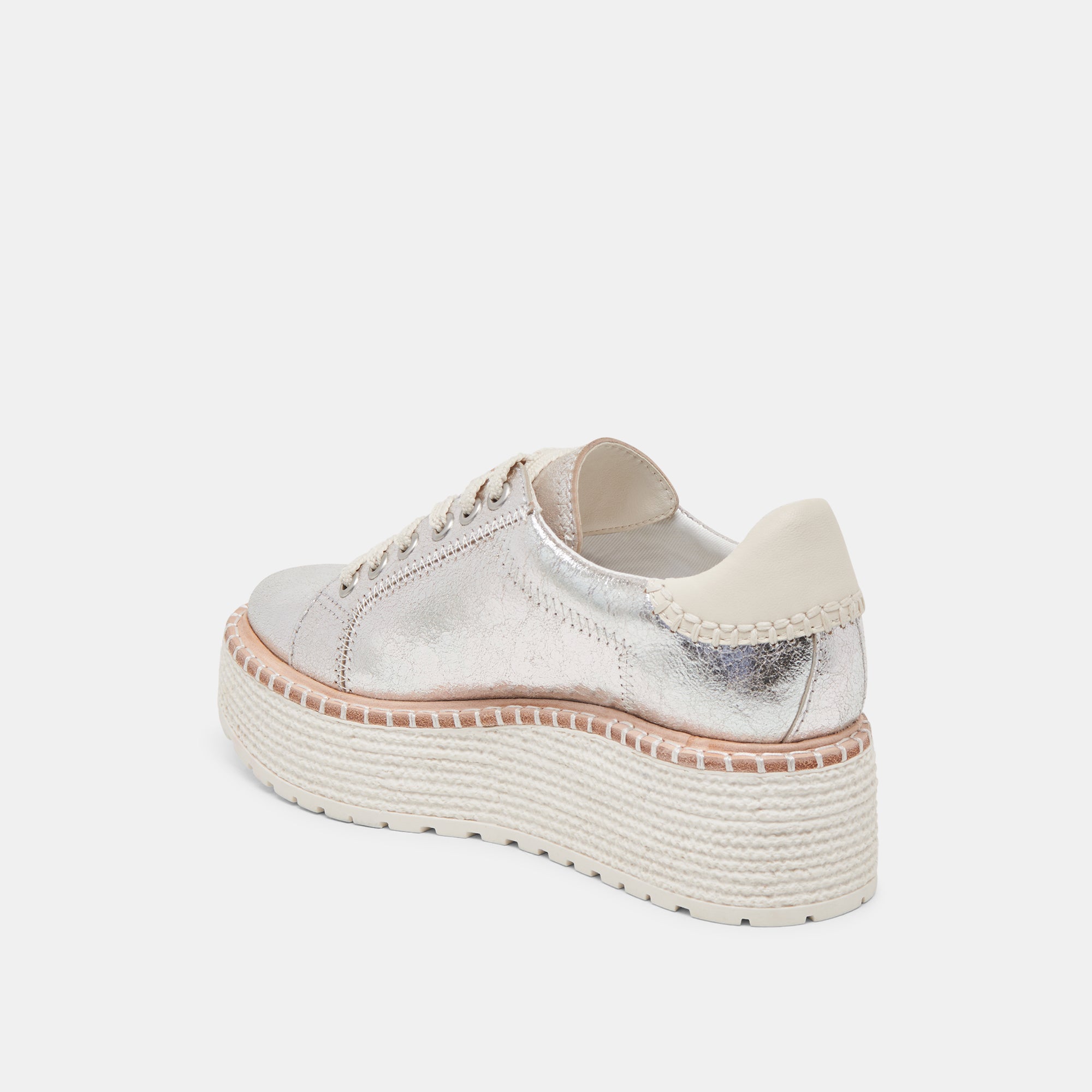 Twain Sneakers for Men & Women - Silver Crackled Leather Fashion Shoes - Comfortable & Stylish for Casual Wear, Walking & Daily Outfits