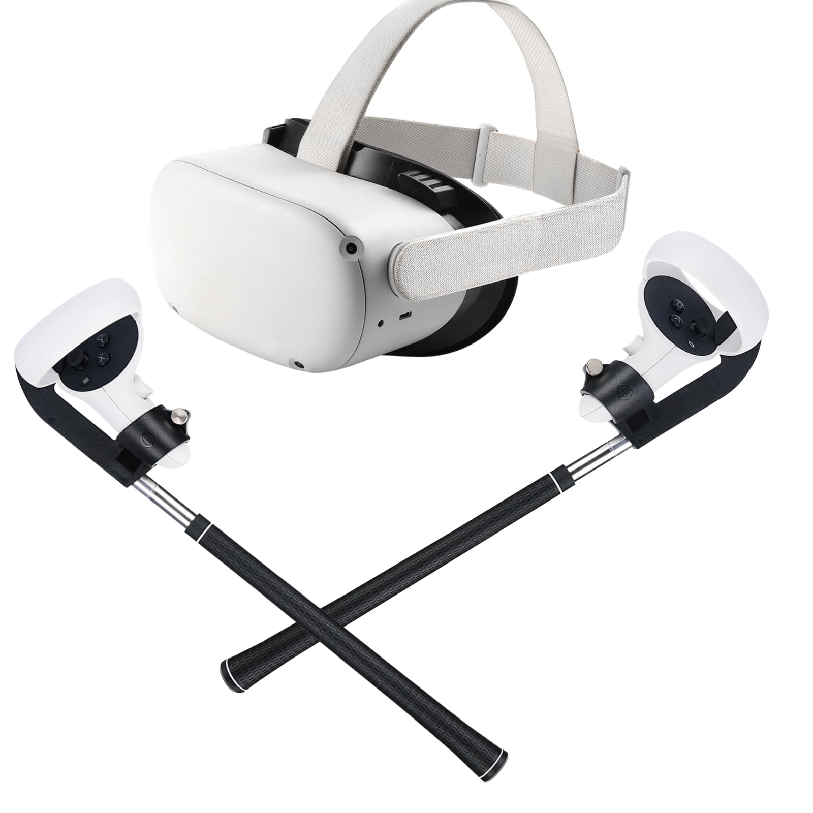 VR Golf Club Attachment for Oculus Quest 2 Controller - Enhanced Golf+ Gaming Experience Accessories (2 Pack) - Perfect for Virtual Reality Golf Simulation & Home Entertainment