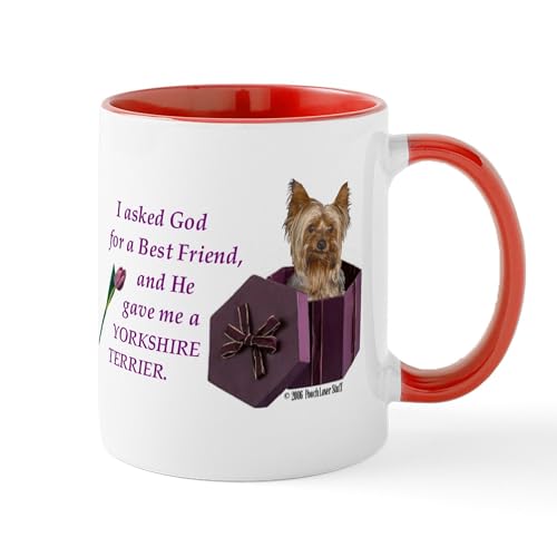 White/Red Inside - God Gave Me A Yorkshire Terrier Mug ( Yorkie ) M