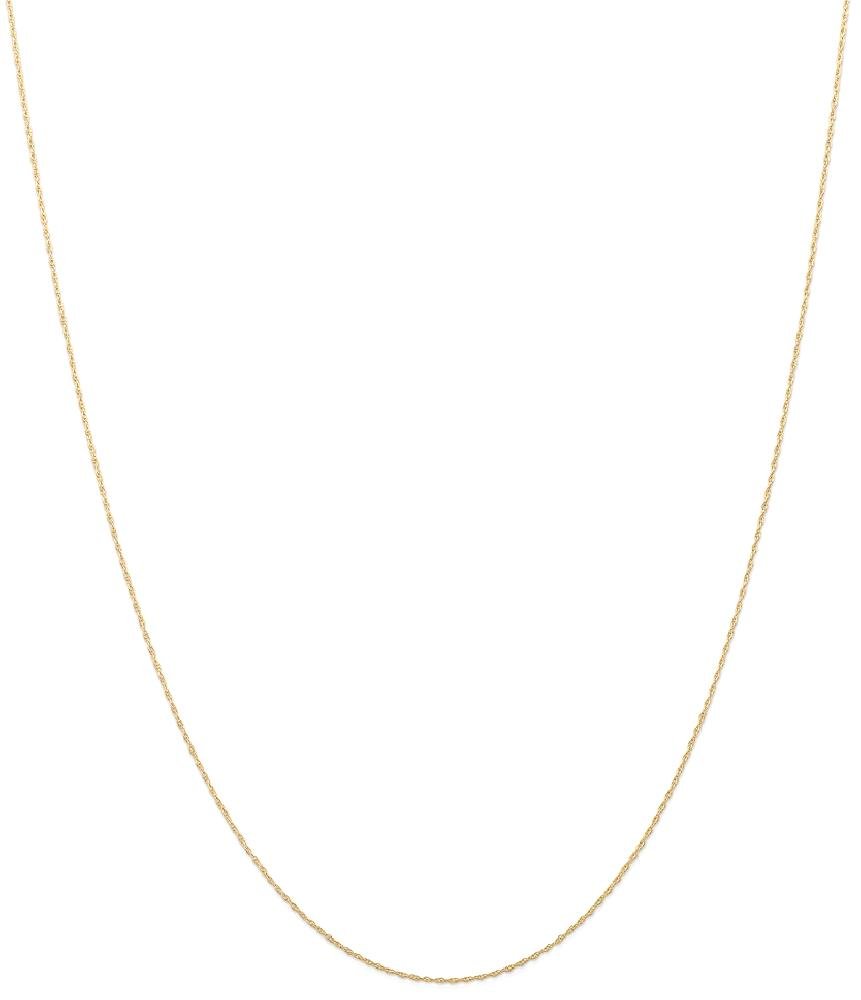 14K Solid Yellow Gold 0.5mm Cable Rope Chain Twisted Link Necklace - 18 Inch Dainty Jewelry for Women, Gift for Her, Perfect for Layering & Everyday Wear