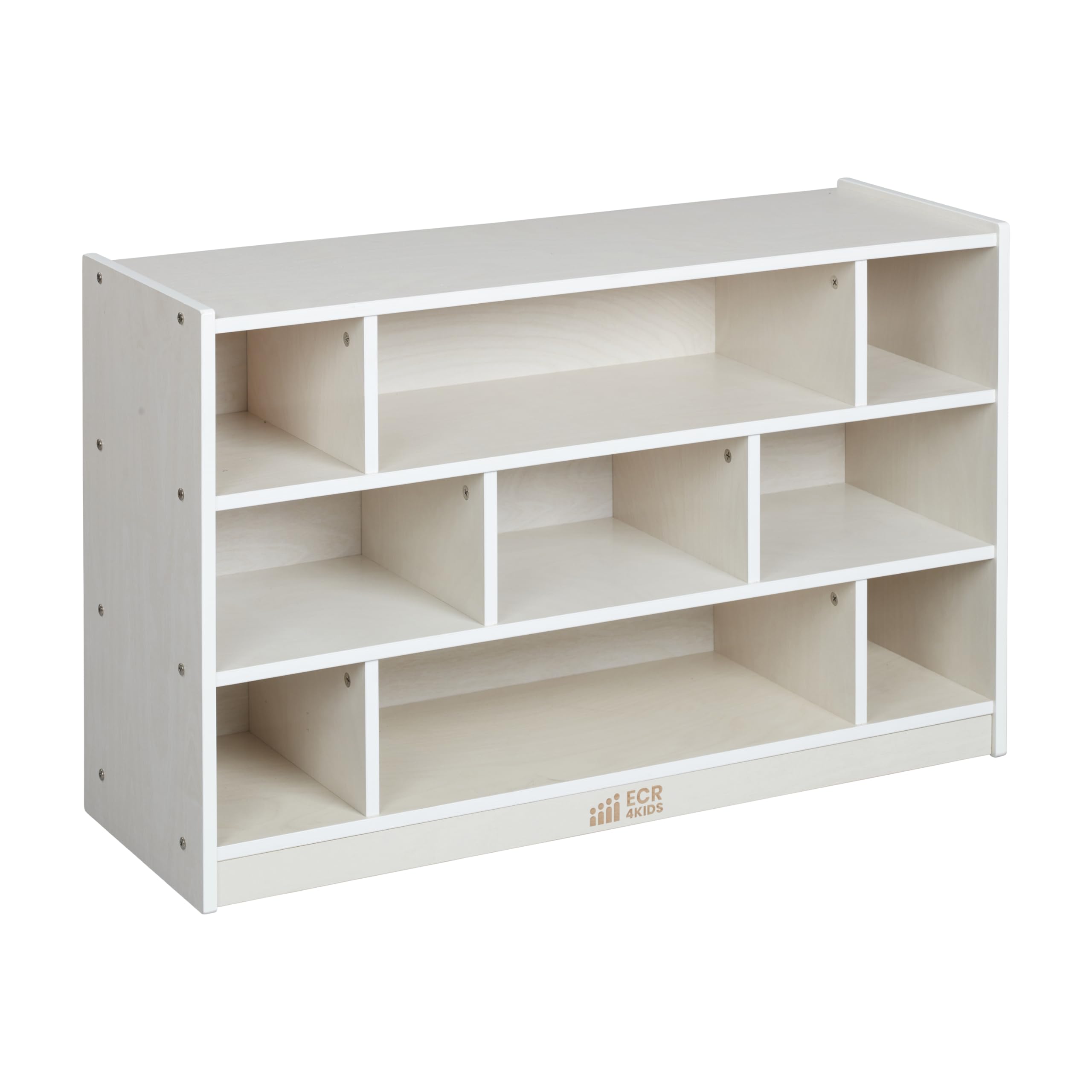 ECR4Kids Mobile Block Storage Cart - Medium White Wash Classroom Furniture for Organizing Toys, Books & Supplies | Ideal for Preschool, Daycare & Homeschool Use