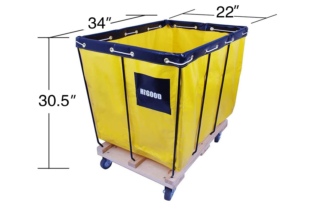Yellow 8 Bushel Knock Down Basket Truck - 10.0 cu.ft Capacity, 400 lb Weight Limit, 34