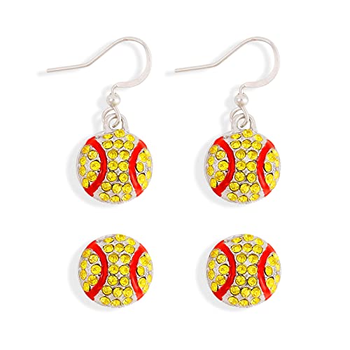 F:2pairs baseball earrings