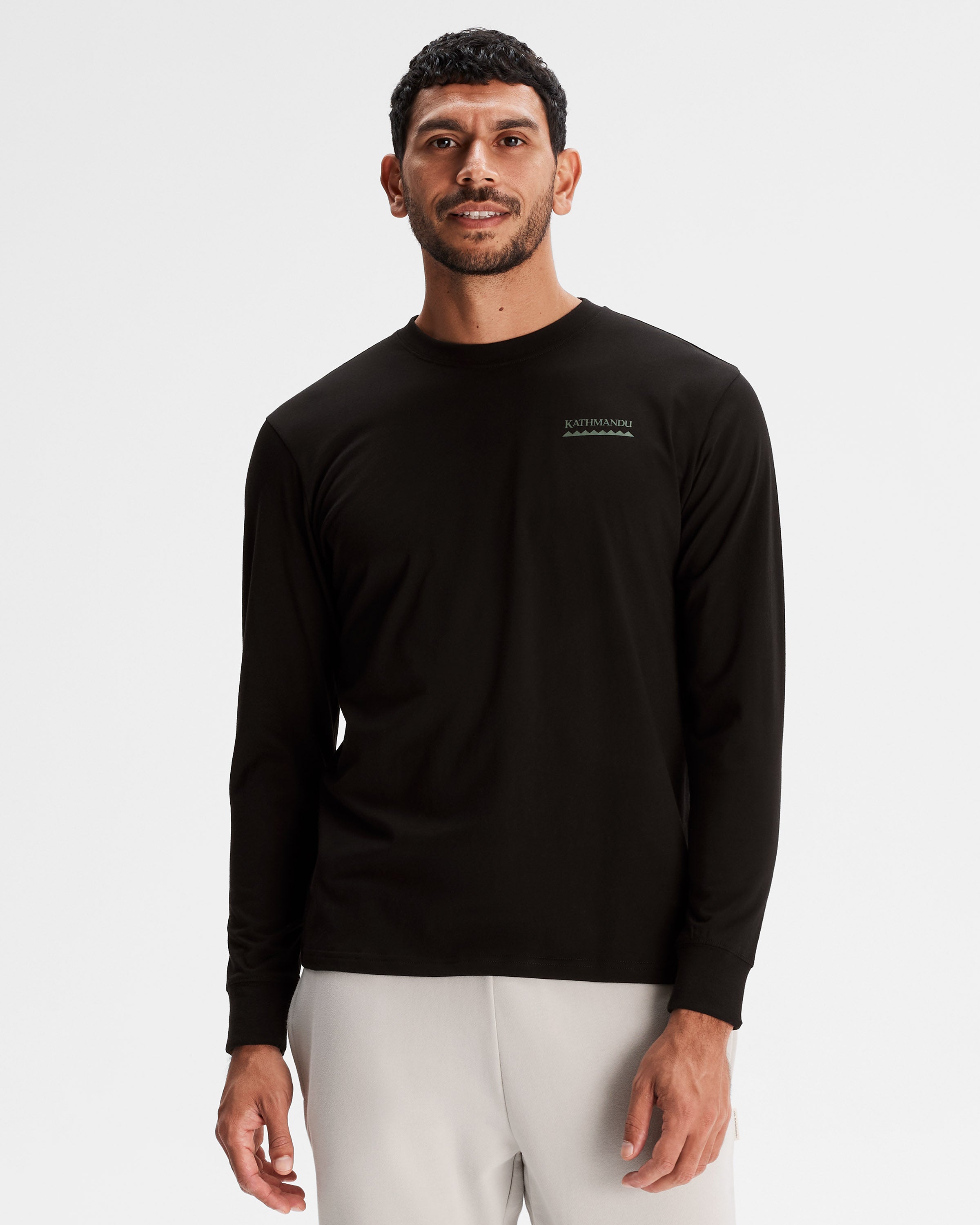 Heritage Organic Cotton Long Sleeve T-Shirt for Men - Black | Comfortable Casual Wear for Everyday & Outdoor Activities