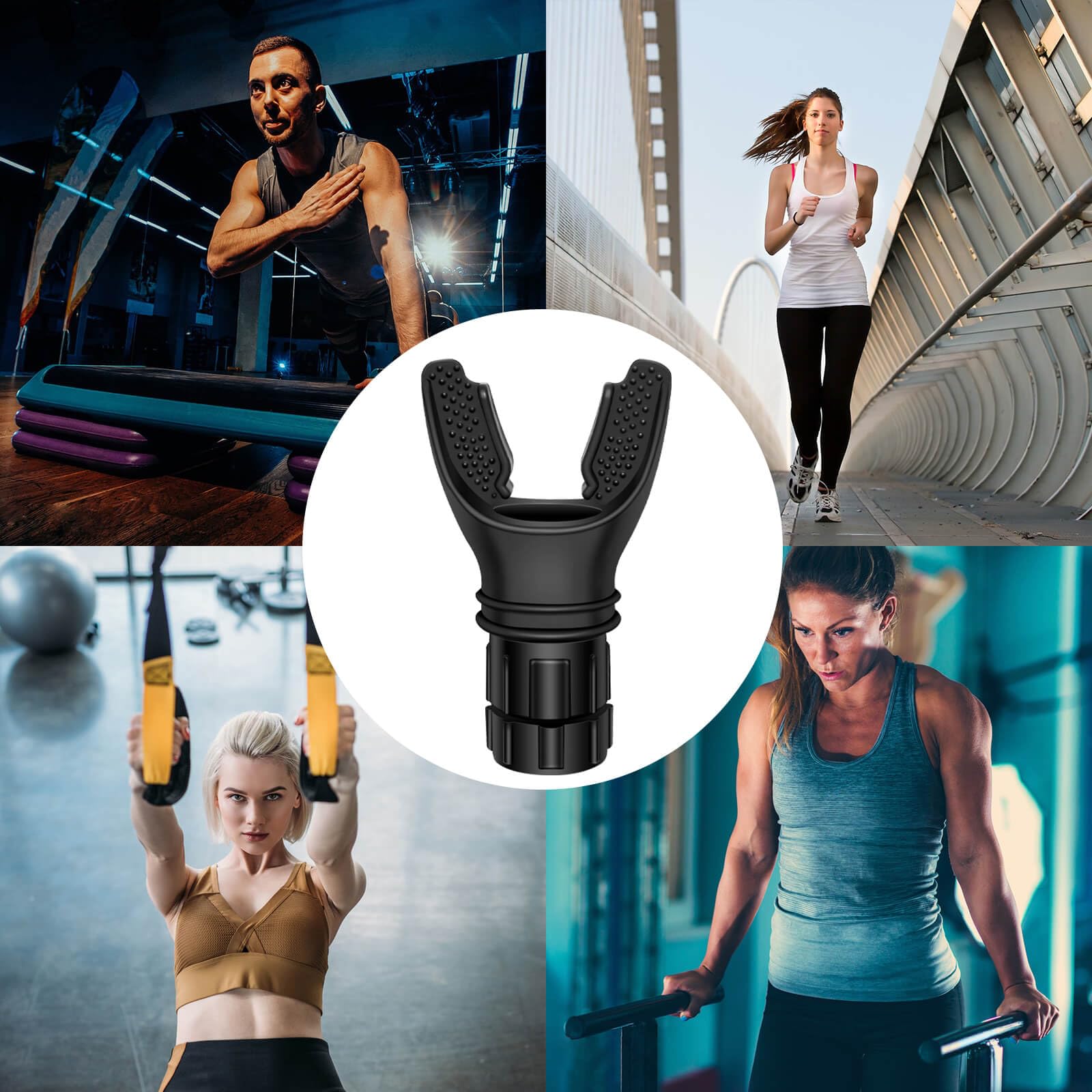 Portable Breathing Exercise Device - Adjustable Resistance Respiratory Trainer for Oral & Muscle Strengthening | The Breather - Easy to Clean (Black) | Ideal for Athletes, Singers & COPD Patients