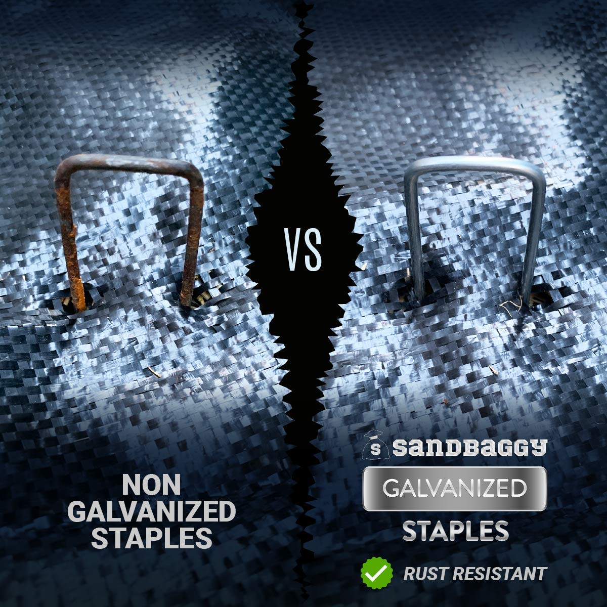 Sandbaggy 6 Inch Galvanized Landscape Staples - Heavy Duty SOD Staples for Lawn, Garden & Erosion Control (1000 Pack) - Perfect for Securing Landscape Fabric, Sod Netting & Ground Cover