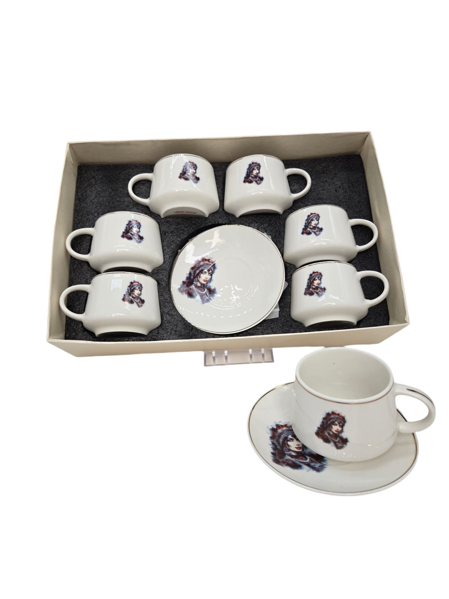 Premium 6-Piece Coffee Set - Includes Mugs, Saucers & Spoons - Perfect for Home, Office or Gift Giving