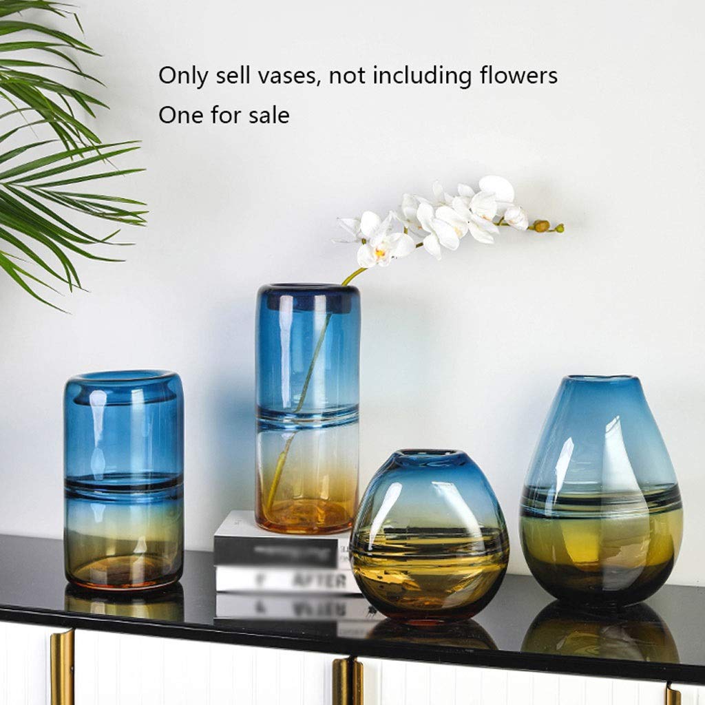 Elegant Glass Vase - Creative Transparent Flower Vase for Home Decor | Perfect for Living Room, Dining Room, Bedroom, Kitchen & Outdoor | Fireplace Centerpiece & Floral Arrangement Decor