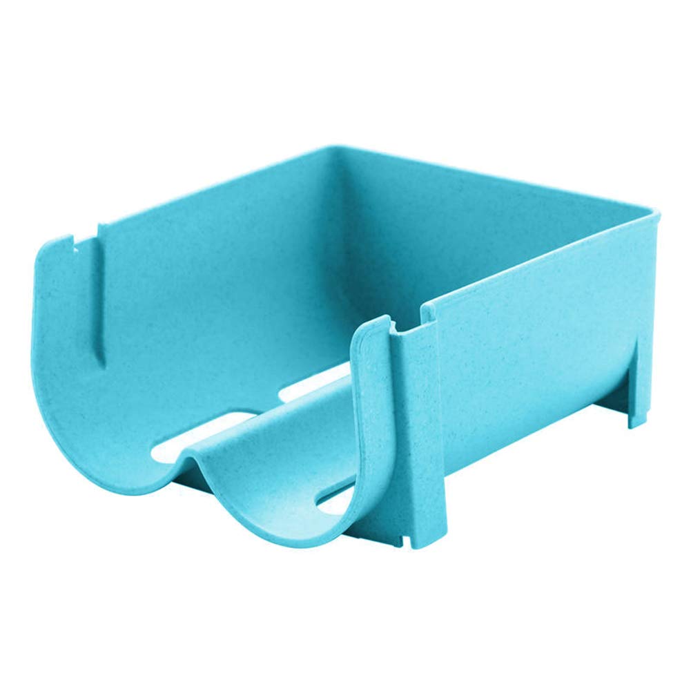Corner Plastic/Metal Freestanding Stackable Organizer Shelf for Bathroom & Kitchen - Stackable Beverage Storage Rack for Beer Cans, Drink Dispenser Holder - Blue - Perfect for Small Spaces, Pantry Organization & Party Drink Displays