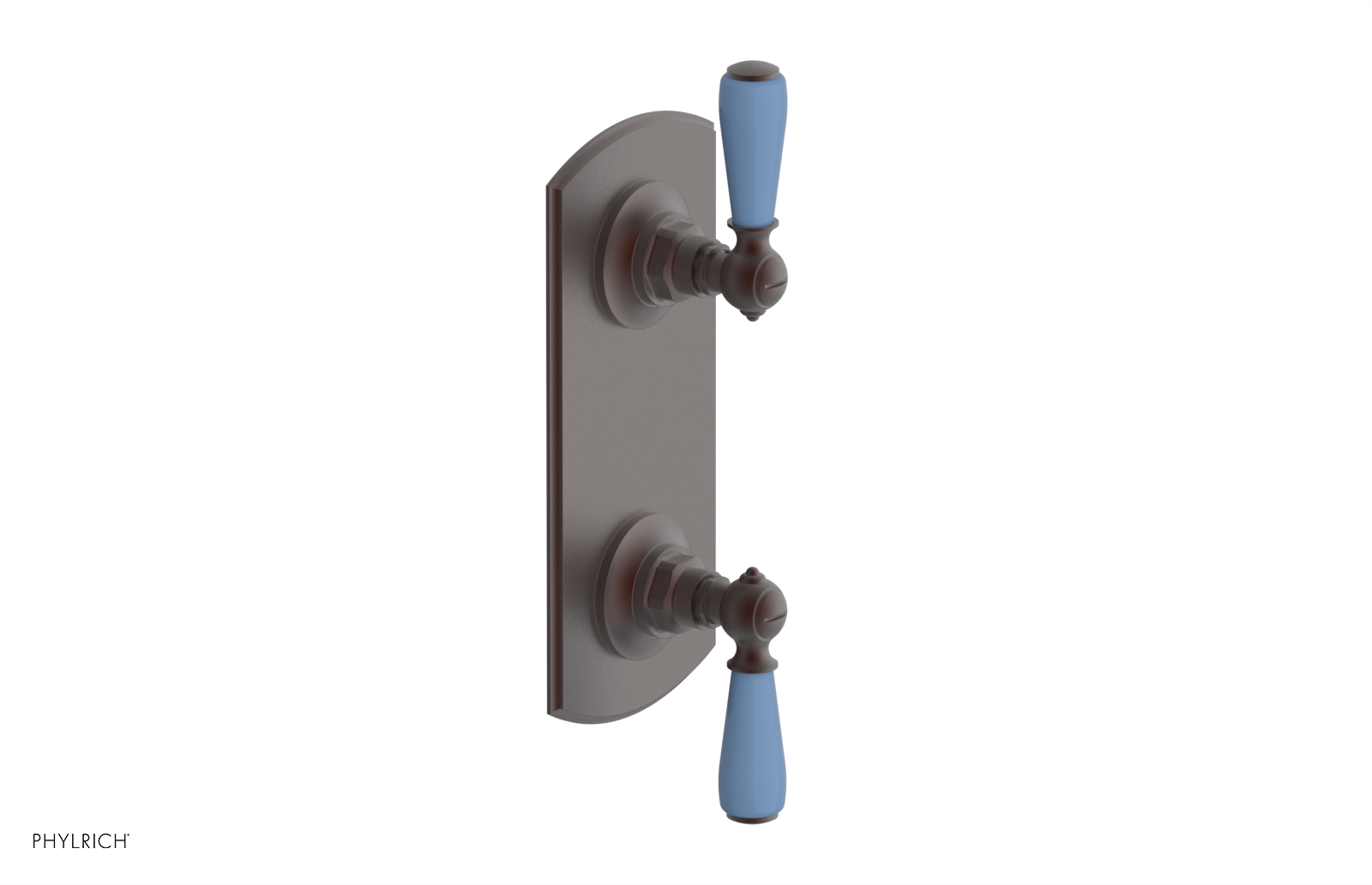Jamestown Thermostatic Shower Valve with Volume Control & Diverter - Light Blue Accented Bathroom Faucet for Modern Showers & Spa-Like Experience