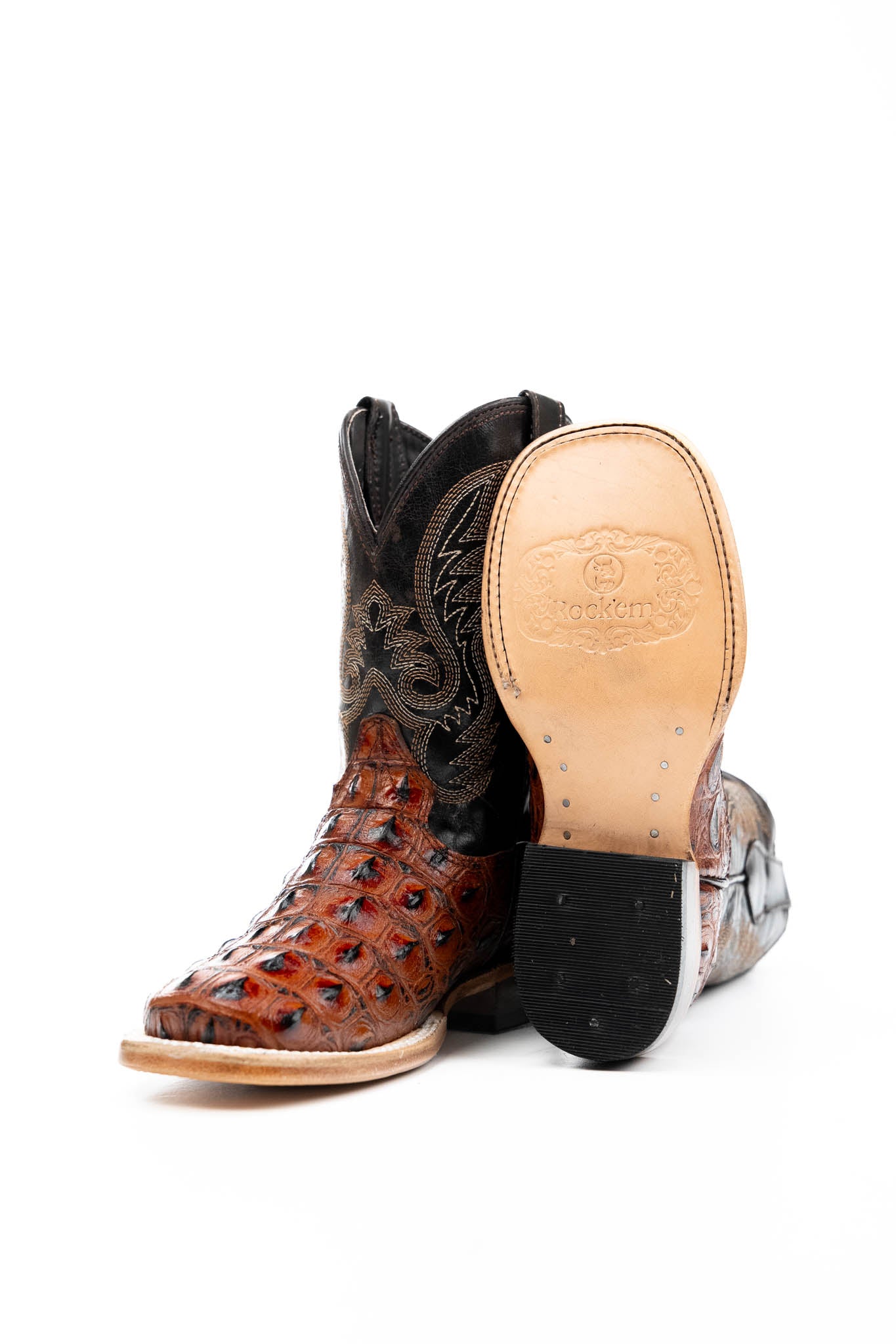 Little Kids Caiman Hornback Pro Rodeo Boots - Western Style Cowboy Boots for Boys & Girls | Perfect for Rodeo, Horse Riding & Country Fashion