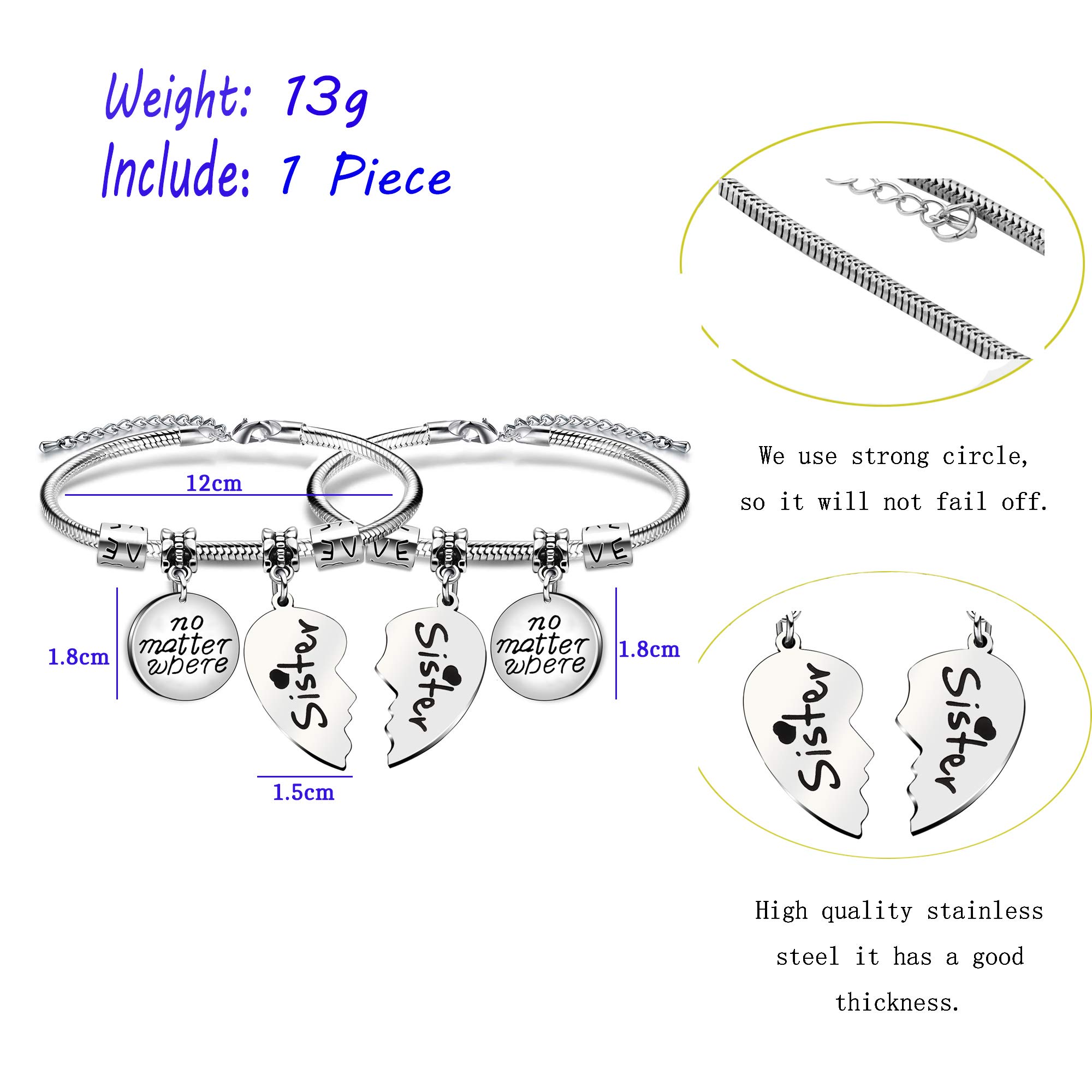 Bestie Sister Bangle Bracelet - Birthday & Anniversary Gift for Sisters - Perfect for Long Distance Love