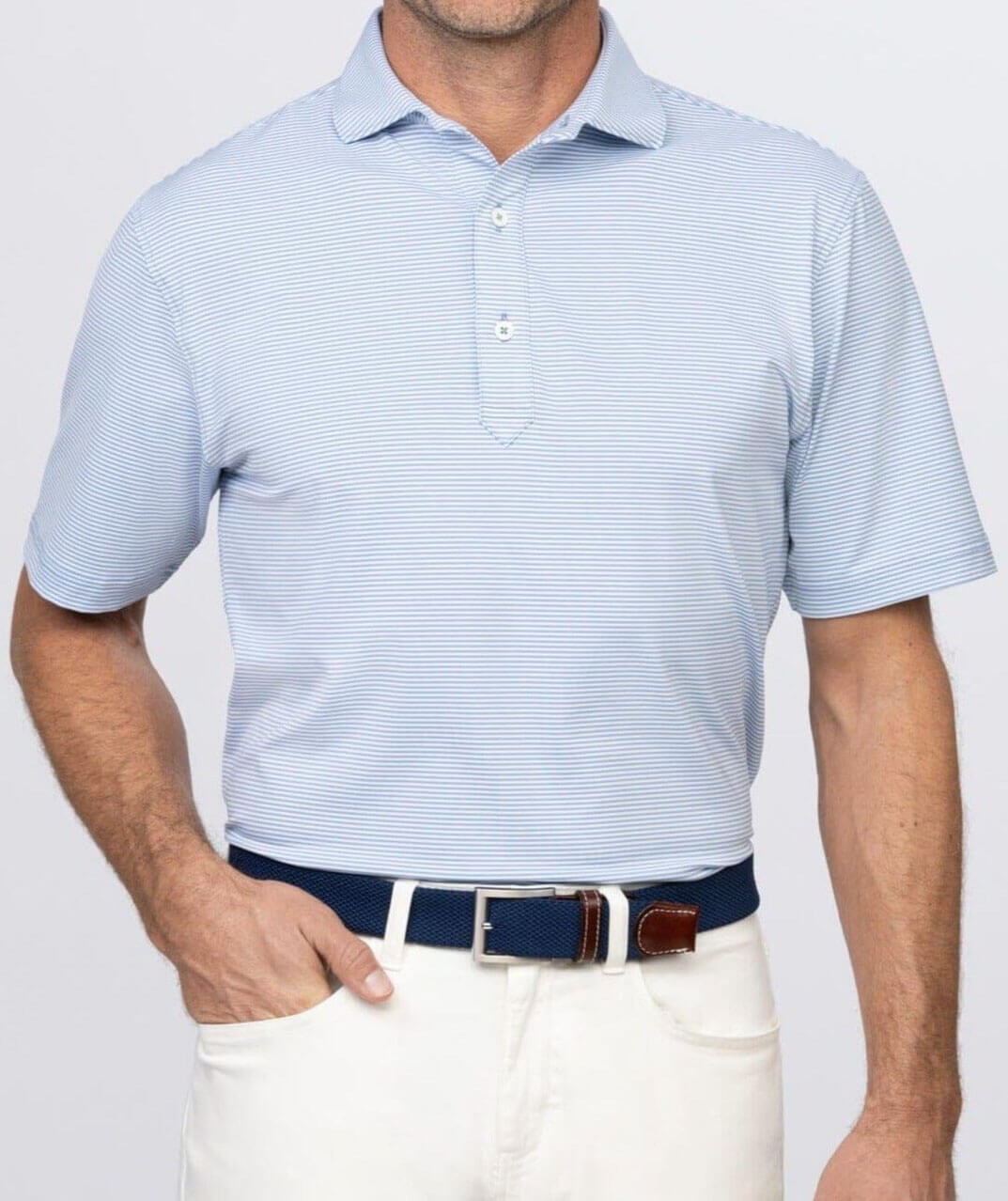 Carter Stripe Performance Polo Shirt for Men - Breathable, Moisture-Wicking Golf & Casual Wear - Perfect for Work, Sports & Outdoor Activities