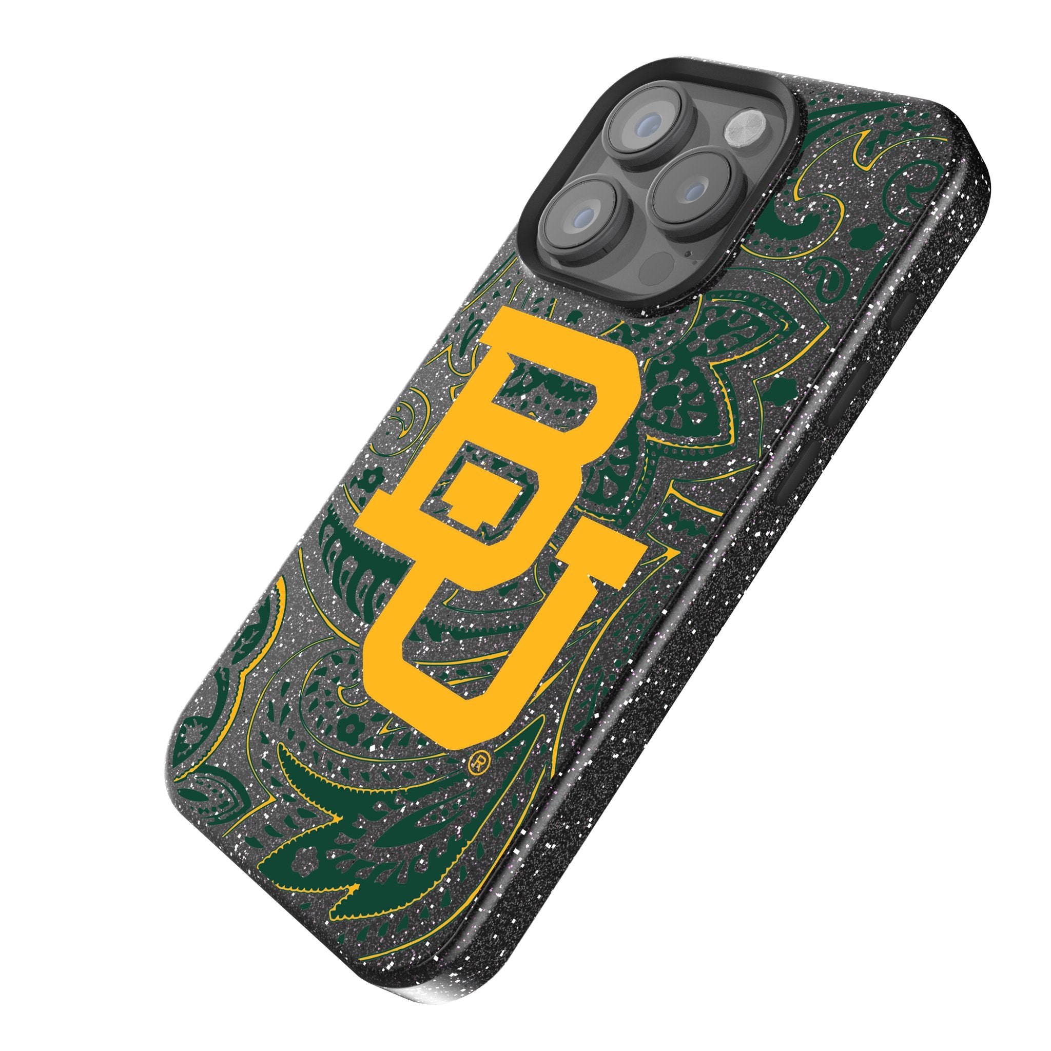 Baylor University Bears Paisley Bling Rhinestone Phone Case for iPhone & Samsung - Stylish Protective Cover for Fans, Game Day & School Spirit