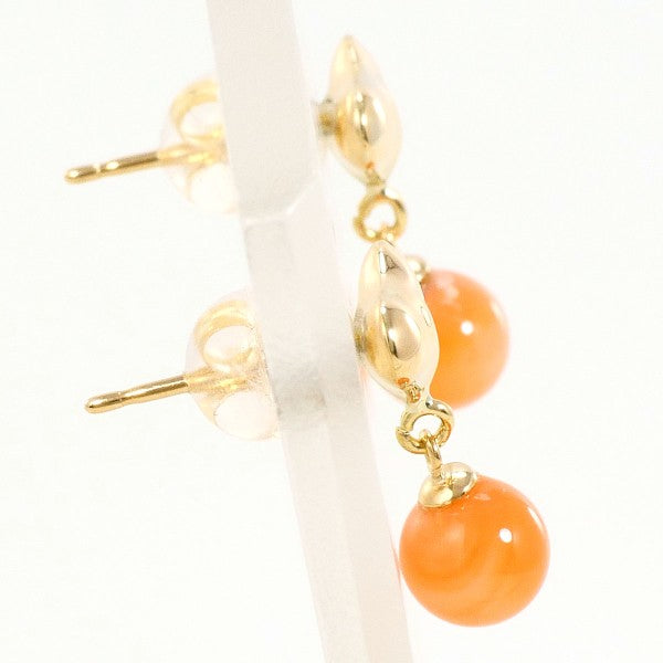 18K Yellow Gold Coral Earrings for Women – Elegant Handmade Dangle Earrings for Party, Wedding & Special Occasions