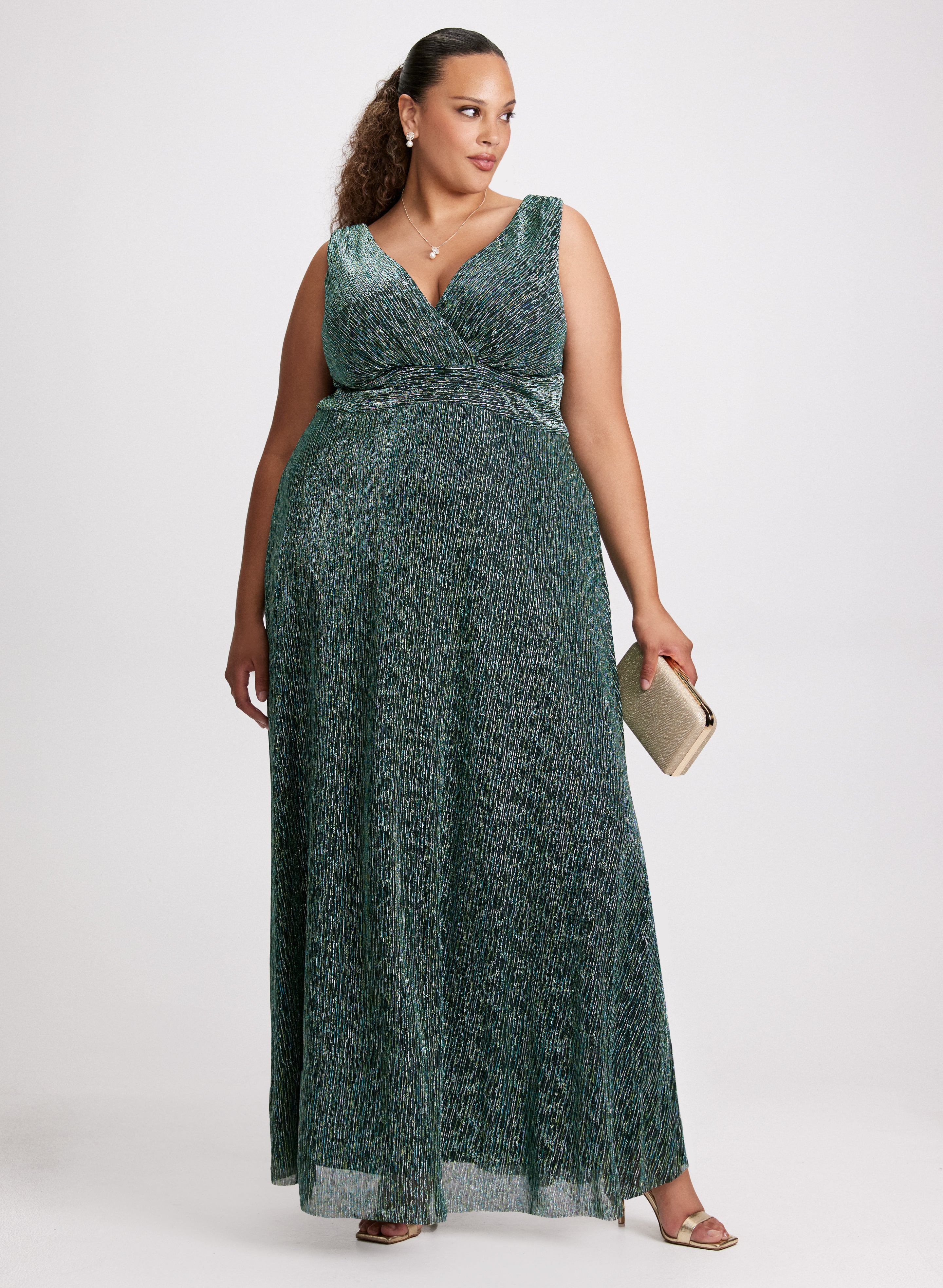 Elegant Fit & Flare Metallic Detail Dress for Women - Perfect for Parties, Weddings & Special Occasions