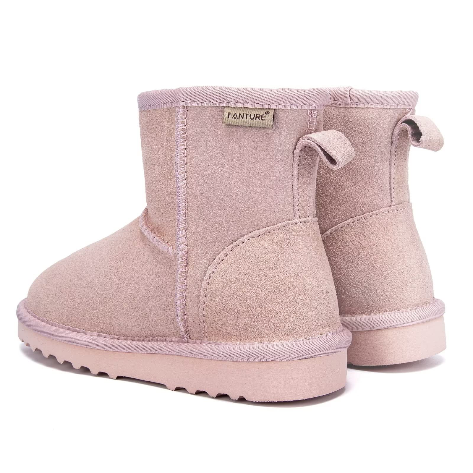 FANTURE Kids Snow Boots for Boys & Girls - Warm Winter Boots with Cow Suede & Faux Fur Lining - Durable Waterproof Shoes for Toddler & Youth (Little Kid/Big Kid) - Perfect for Snow Play, Winter Hiking & Cold Weather Activities