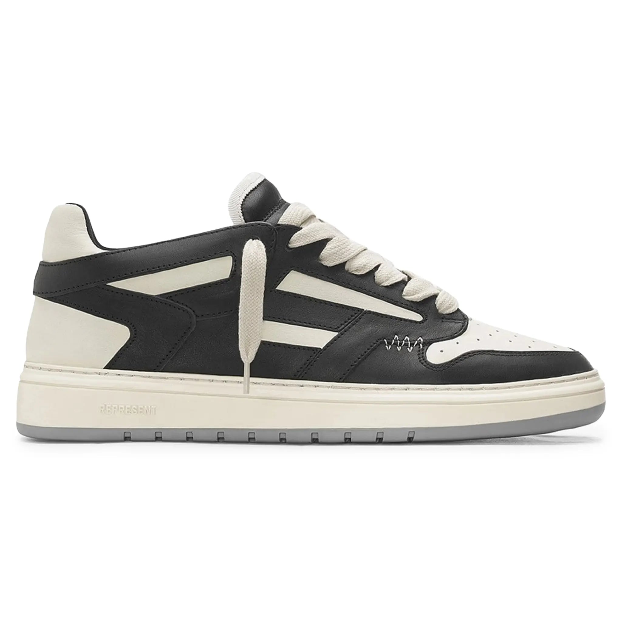 Represent Reptor Low Black Vintage White Sneakers - Retro Style Men's Casual Shoes for Everyday Wear & Street Fashion