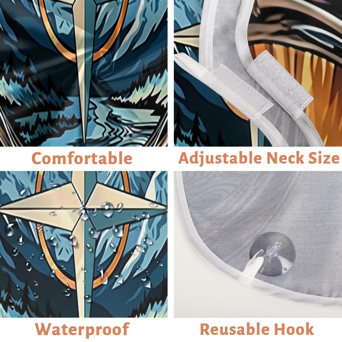 **Men's Beard Shaving Bib with Compass Design - Waterproof Hair Dye Apron for Barbers & Stylists - Sink Hair Catcher for Easy Cleanup - Perfect Gift for Beard Trimming & Haircutting at Home or Salon**