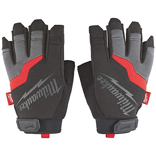 Milwaukee Fingerless Work Gloves - Extra Extra Large (Size 11) - Durable Construction Gloves for Mechanics, Construction & DIY Projects - Perfect for Hand Protection During Woodworking, Welding & Outdoor Work