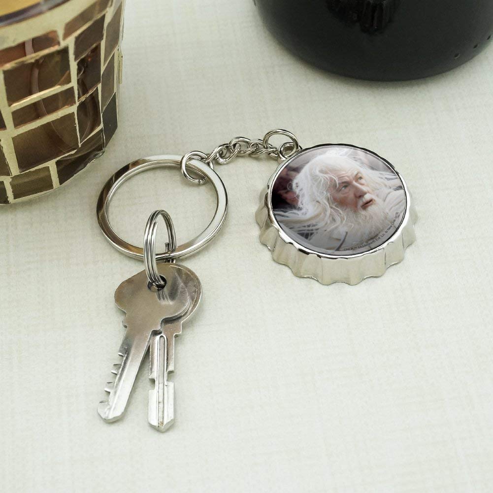 Lord of The Rings Gandalf The White Keychain - Chrome Plated Metal Bottle Opener & Pop Cap - Perfect for Fans, Collectors & Beer Lovers at Parties, Gifts & Movie Nights