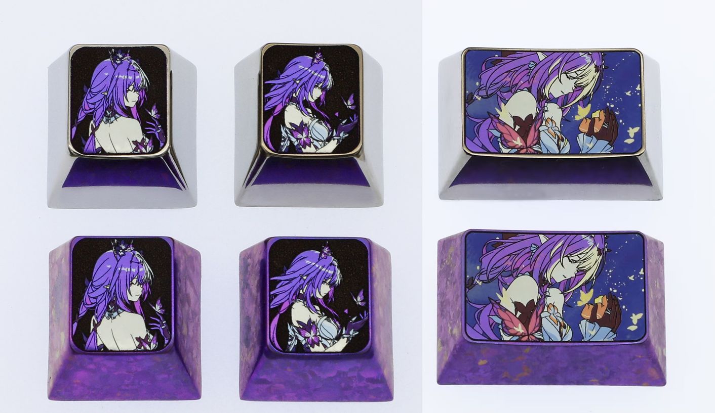 Honkai: Star Rail Titanium Alloy Custom Keycaps - Anime & Game Art Metal Decorative Keycaps for Mechanical Keyboards - Perfect for Gaming Enthusiasts & PC Builders