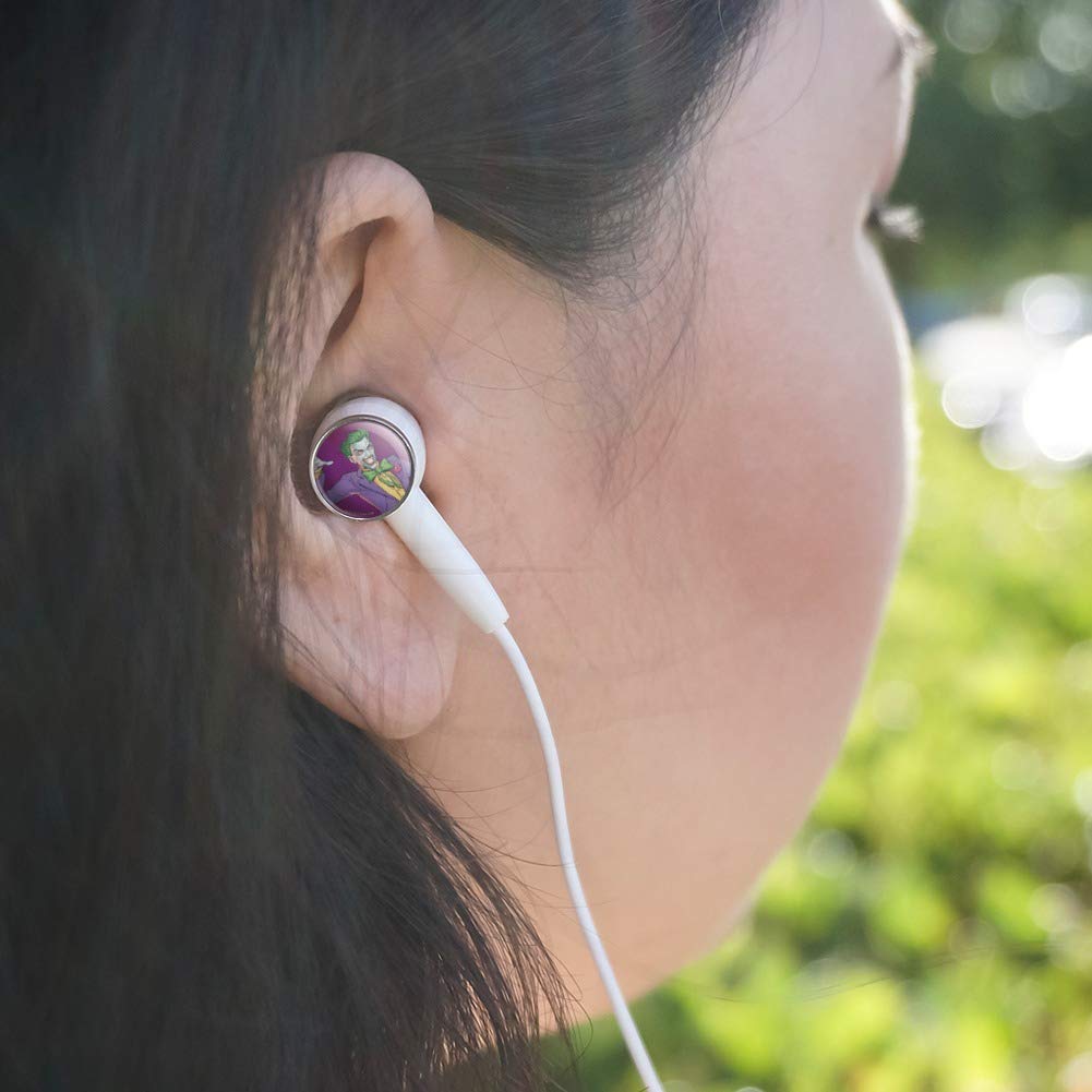 Batman Joker Character Novelty In-Ear Earbud Headphones - Superhero & Villain Themed Wireless Earbuds for DC Comics Fans - Perfect for Cosplay, Gaming, and Movie Watching