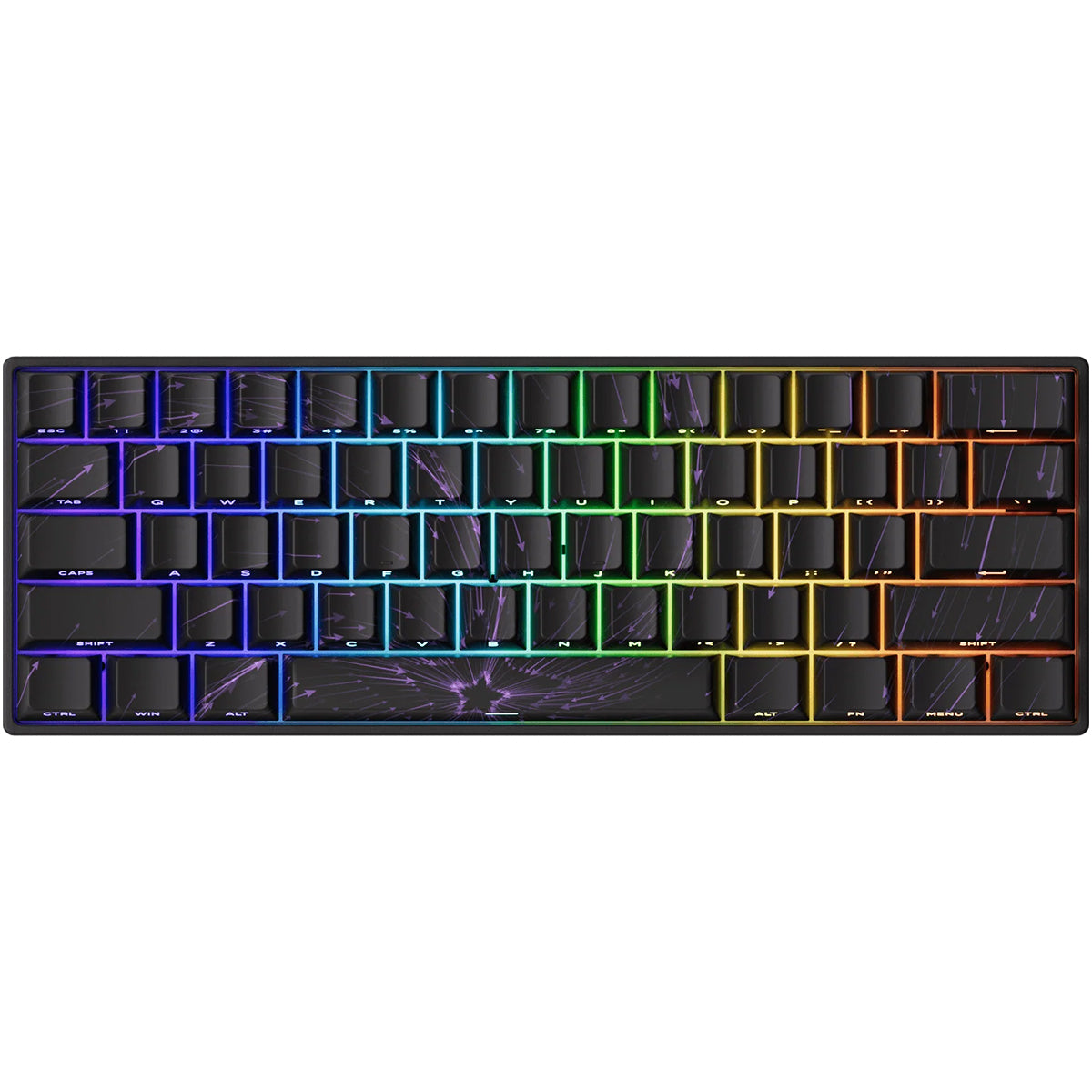 Akko Monsgeek Fun60 Max 60% Wireless Hall Effect Gaming Mechanical Keyboard - Black Nebula Glare Magnetic Switch - Perfect for Esports, Office Work & Typing Enthusiasts