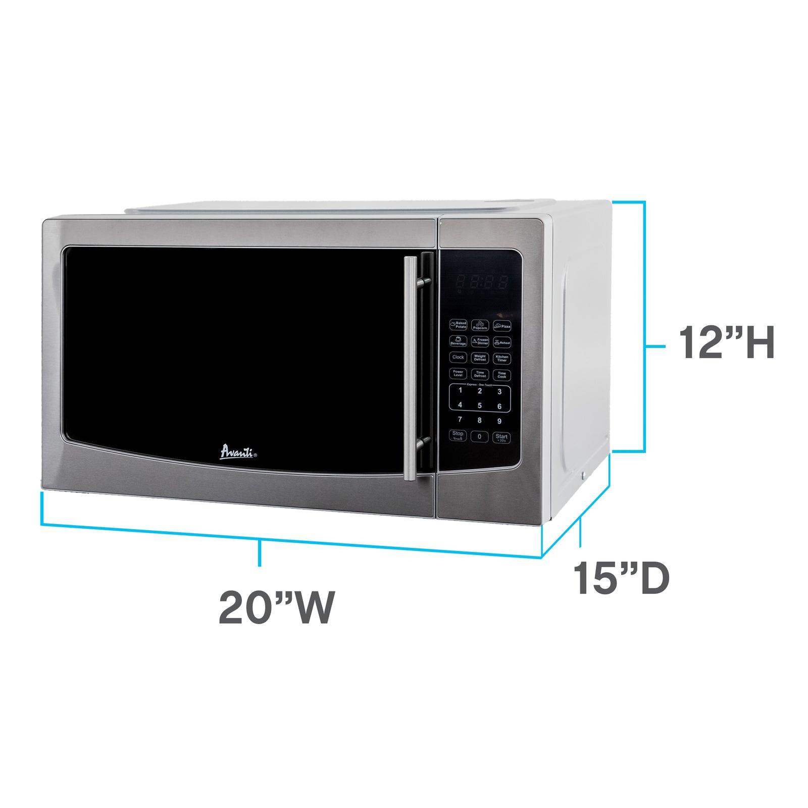 Avanti MT116V4M 1.1 Cu. Ft. Compact Countertop Microwave Oven with Mirror Finish - Perfect for Small Kitchens, Dorms & Office Spaces