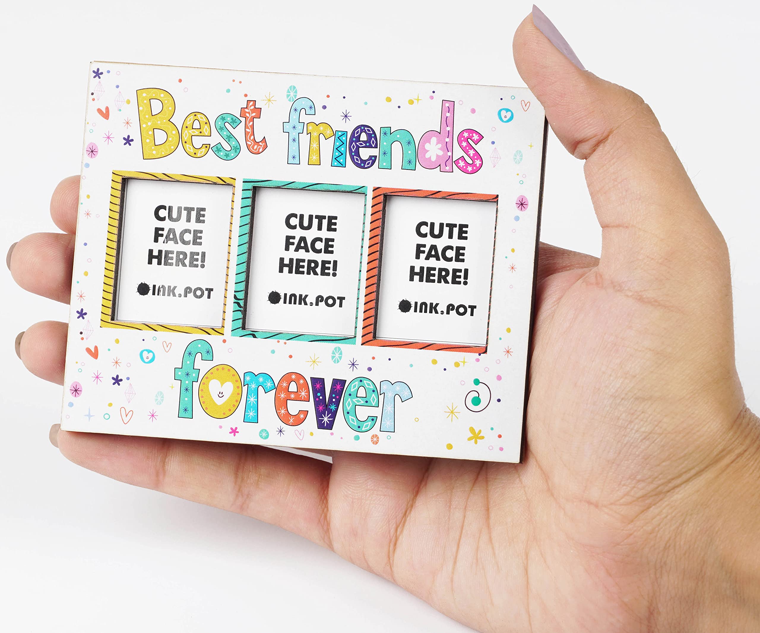 Best Friends Forever Photo Magnet Frame - Refrigerator Magnetic Photo Frames for BFF Gifts - 8x10cm Mini Picture Frames - Perfect for Home, Office & Dorm Decor