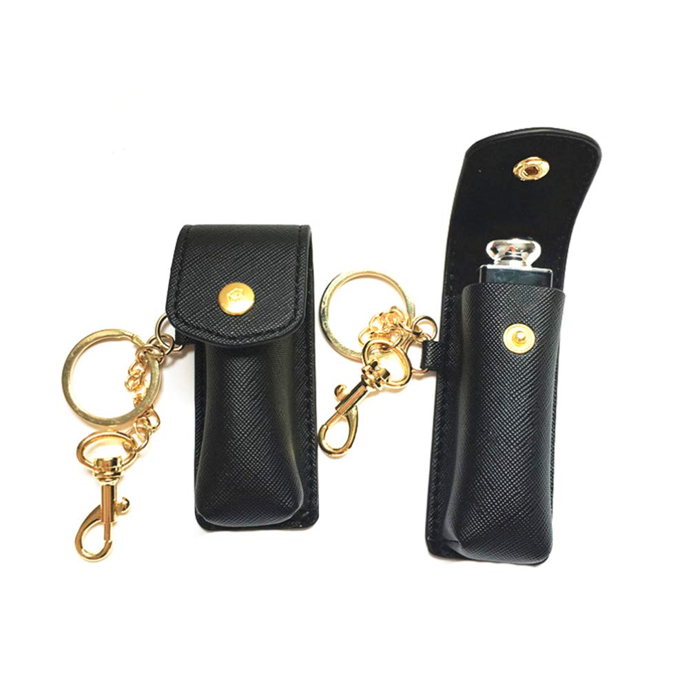 Cabilock 1pc Lipstick Keychain Holder - Portable Lip Balm Storage Pouch for Women & Girls (Black) | Perfect for Travel, Gym, and Everyday Essentials Organization
