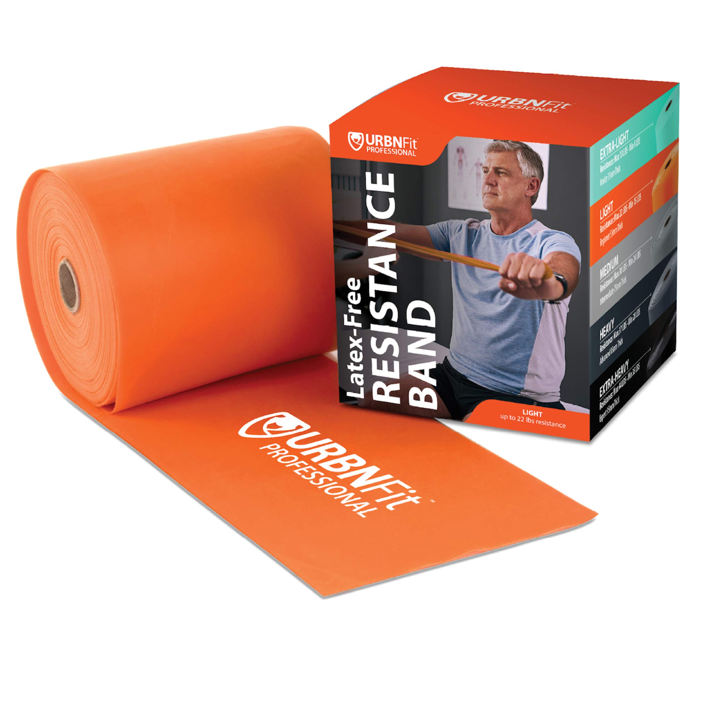 URBNFit Professional Resistance Bands - 25 Yards (75ft) Latex-Free Elastic Exercise Bands for Fitness, Physical Therapy & Rehab - Ideal for Home Workouts, Yoga, Pilates, Strength Training and Mobility Exercises