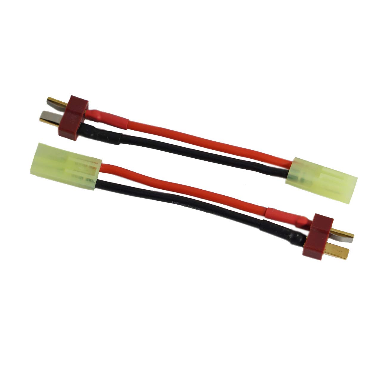 2 Pairs ShareGoo Mini Tamiya to Deans T Plug Adapter - 16AWG Silicone Cable (3.14