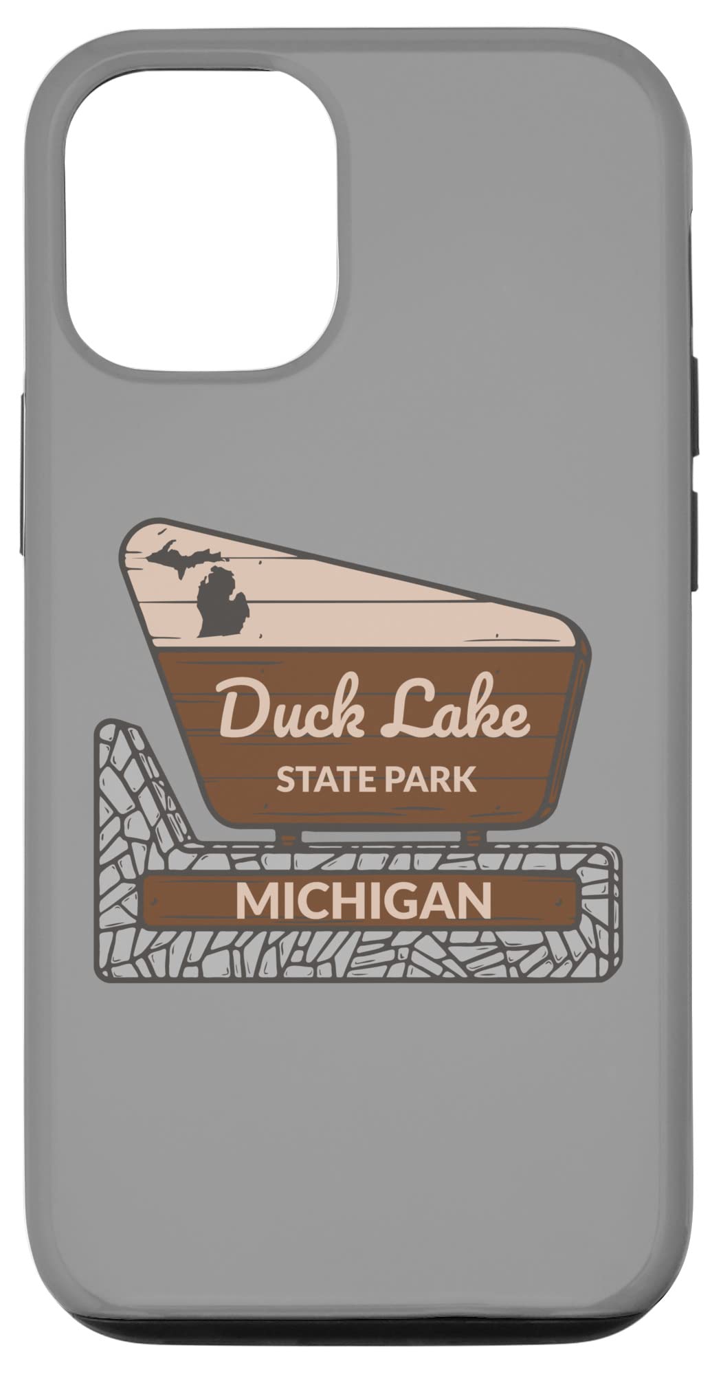 iPhone 12/12 Pro Case with Duck Lake State Park Michigan MI Welcome Sign - Perfect for Vacation & Travel, Outdoor Adventures, and Michigan Pride