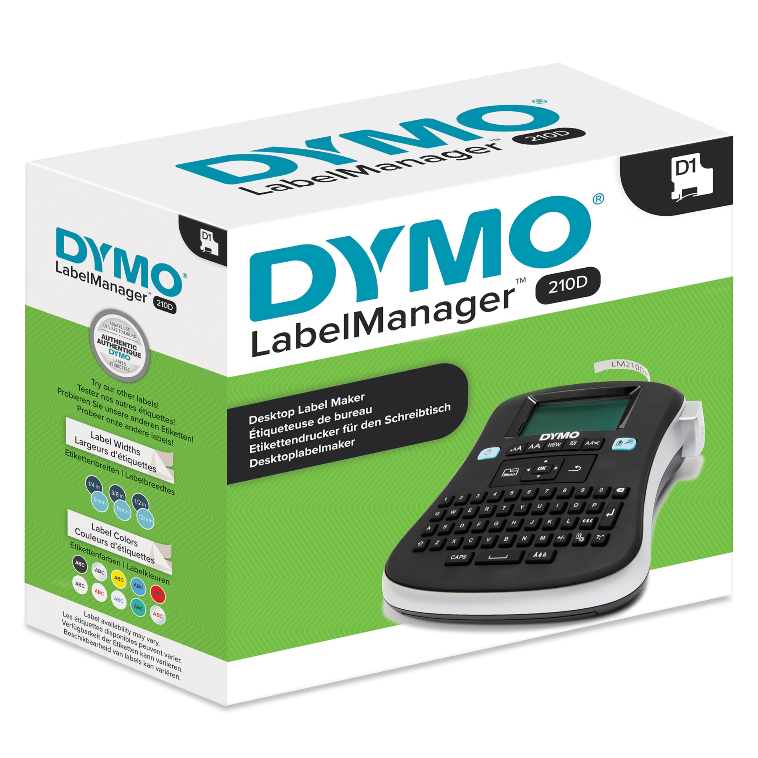 DYMO LabelManager 210D Portable Label Maker with QWERTY Keyboard & Large Display - Easy-to-Use Desktop Label Printer for Home, Office & Business Organization | Perfect for Filing, Storage, Shipping & Inventory Management