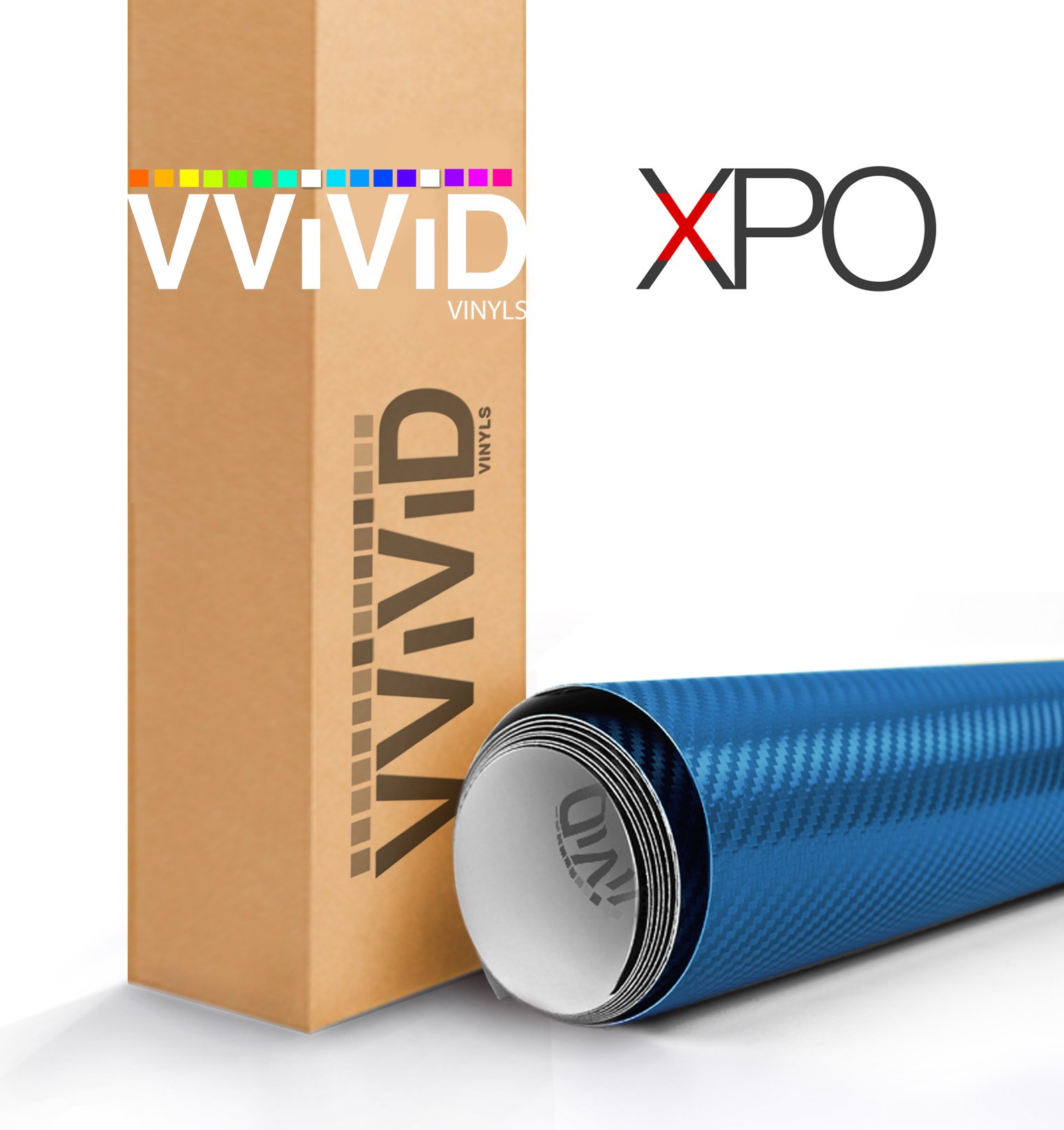 VViViD® XPO Electric Blue 3D Carbon Fiber Vinyl Wrap Roll - 25ft x 5ft with Air Release Technology | DIY Car, Motorcycle, Laptop & Furniture Decoration | Waterproof & Durable Adhesive Film