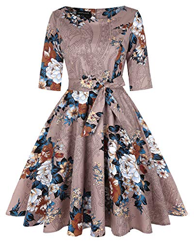 3/4 Sleeve - Floral Brown