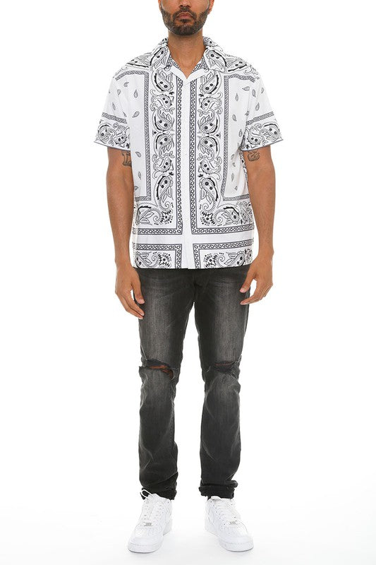 Men's Stylish Printed Button-Down Collar Shirt - Perfect for Office, Casual Wear & Date Nights