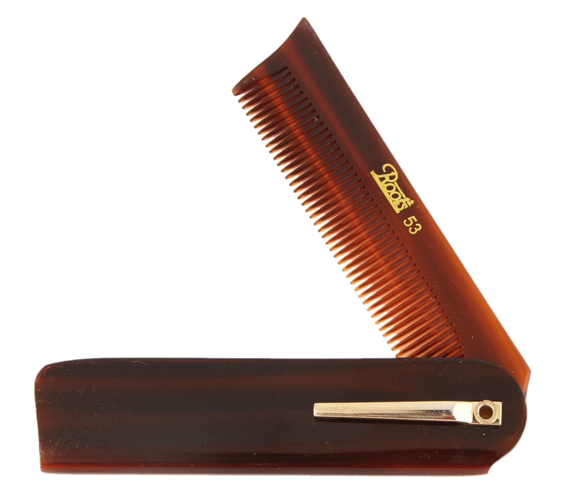 Roots Folding Pocket Comb with Clip - Compact Travel Hair Comb for Men & Women - Perfect for On-the-Go Styling, Travel, Gym & Emergency Hair Fixes