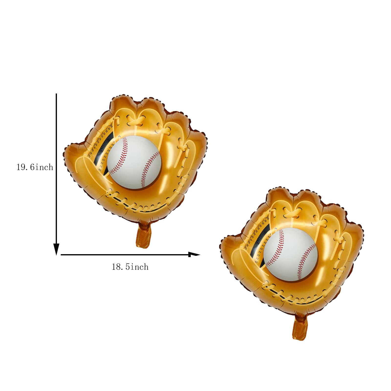 8-Pack 20 Inch Baseball & Glove Mylar Balloons - White & Red Sports Themed Party Decorations for Baseball Birthday, Baby Shower, and Game Day Celebrations