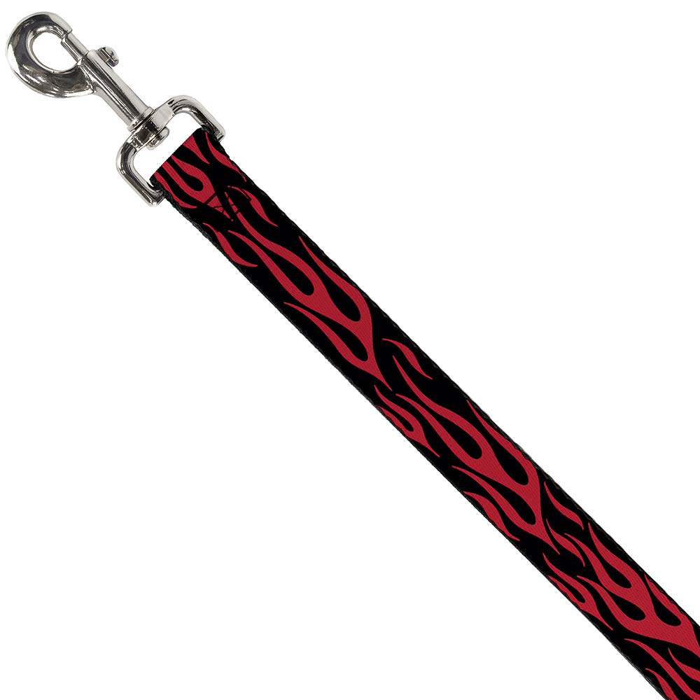 Buckle-Down 6FT Flame Red Dog Leash - 1 Inch Wide Heavy Duty Pet Lead for Walking, Training & Outdoor Adventures