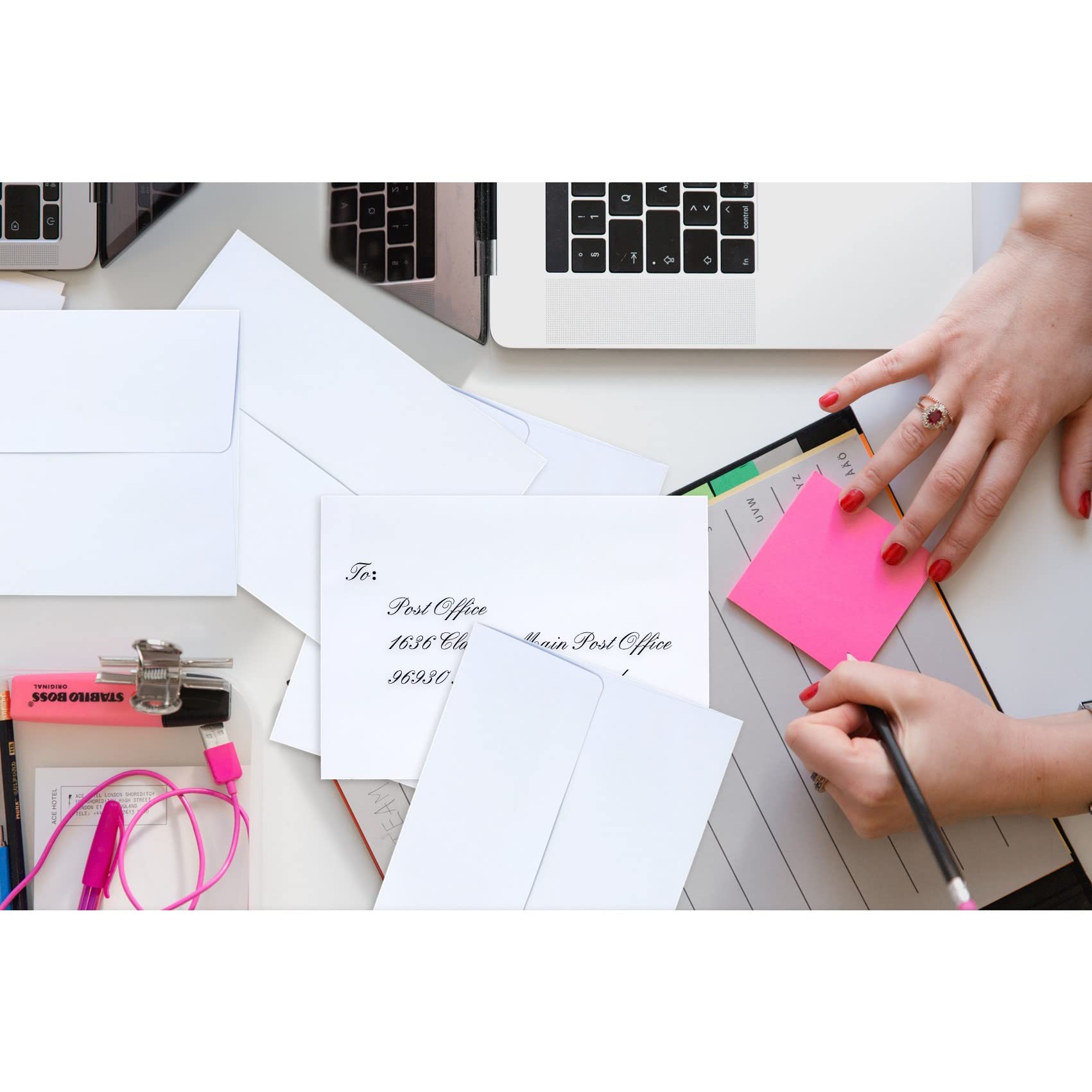 18-Pack White 5x7 Self Seal A7 Envelopes - Mailing Envelopes for Invitations, Cards, Letters, Photos, Thank You Cards & Weddings - Perfect for Business Correspondence, Greeting Cards and Event Invitations