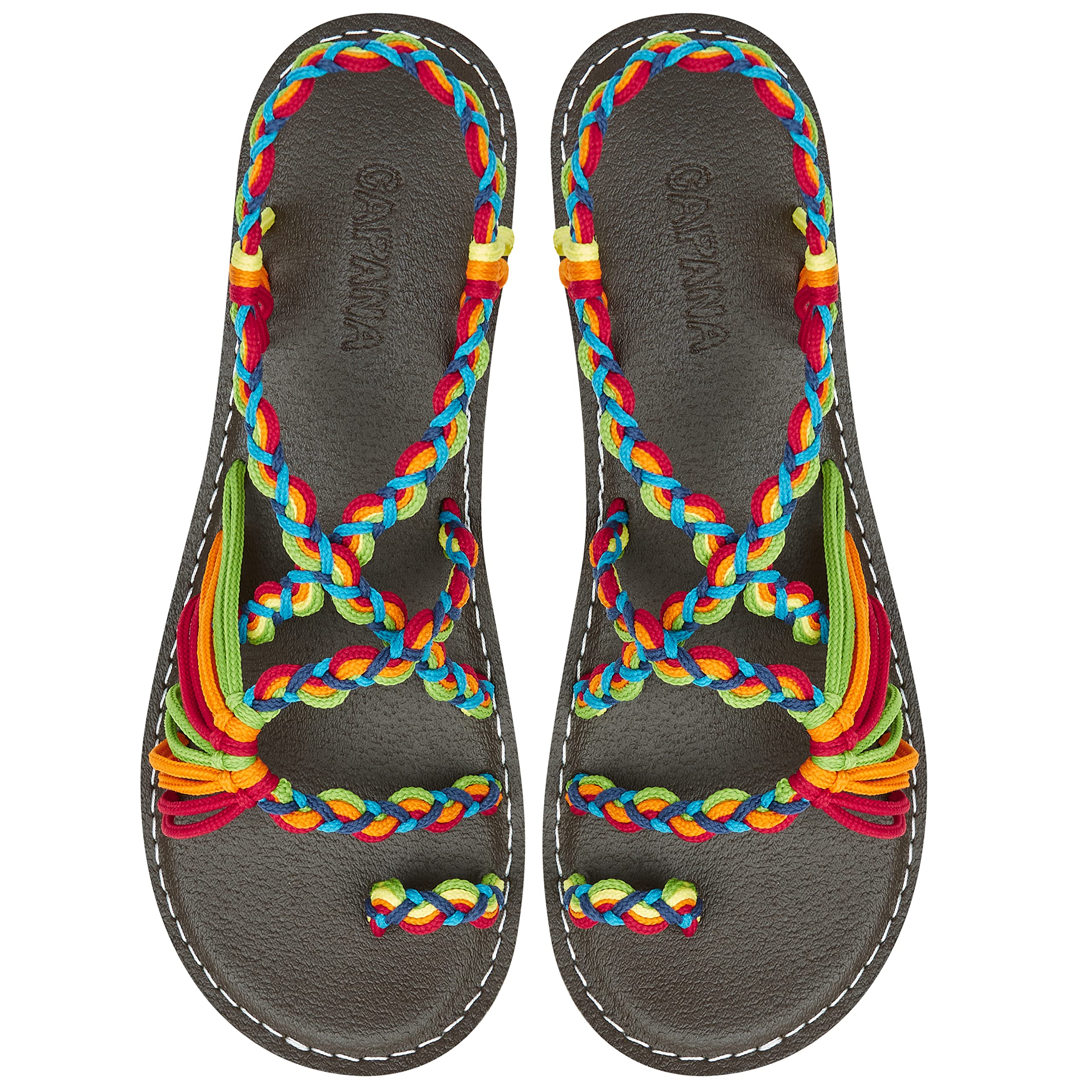 Handwoven Women's Flat Sandals - Boho Strappy Sandals for Walking, Beach & Water Activities | Comfortable Braided Rope Sandals for Summer Outfits & Vacation Wear
