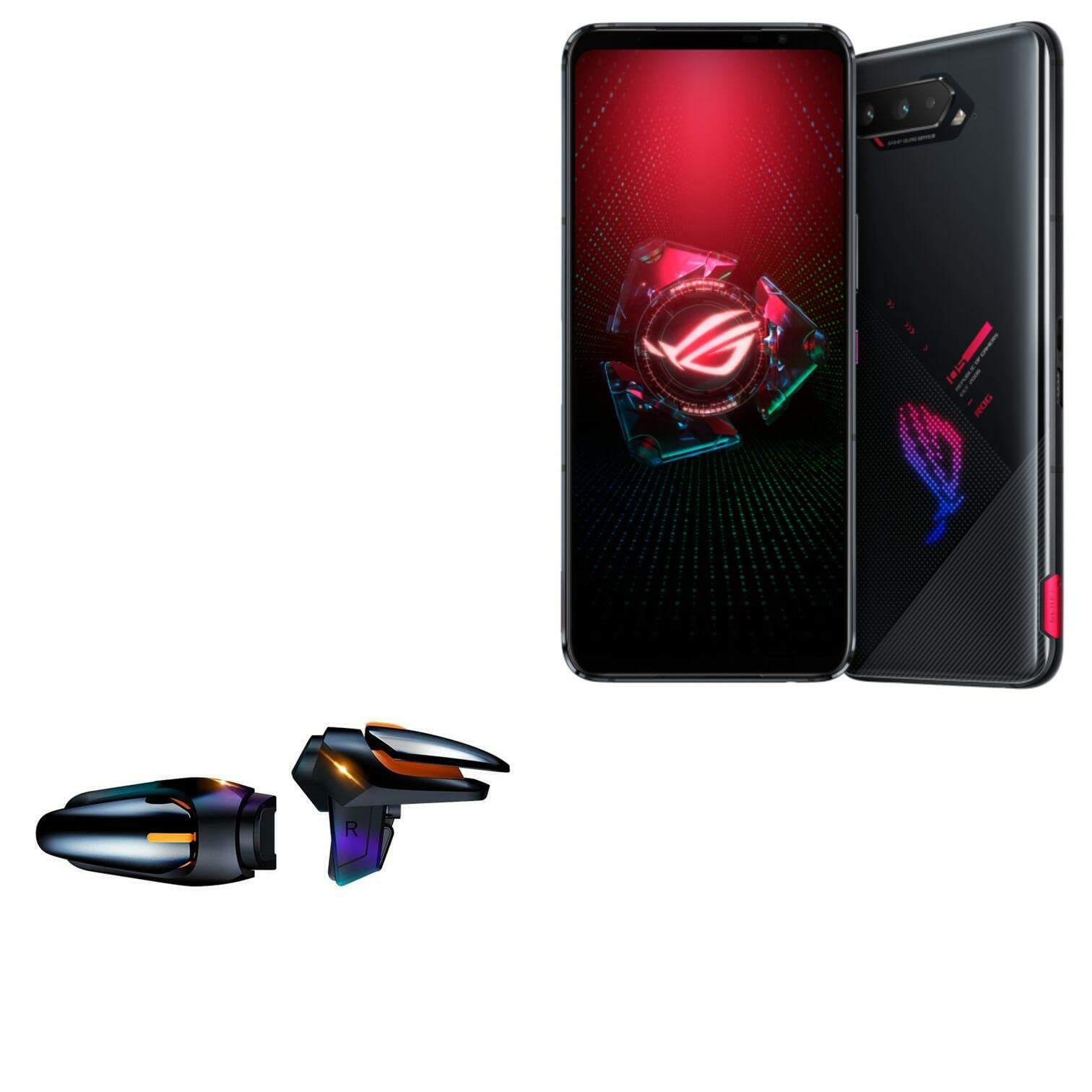 ASUS ROG Phone 5 Gaming Trigger Buttons - BoxWave QuickTrigger Auto Touchscreen Controller with Autofire for FPS Mobile Games (Jet Black) - Perfect for PUBG, Call of Duty & Fortnite Battle Royale