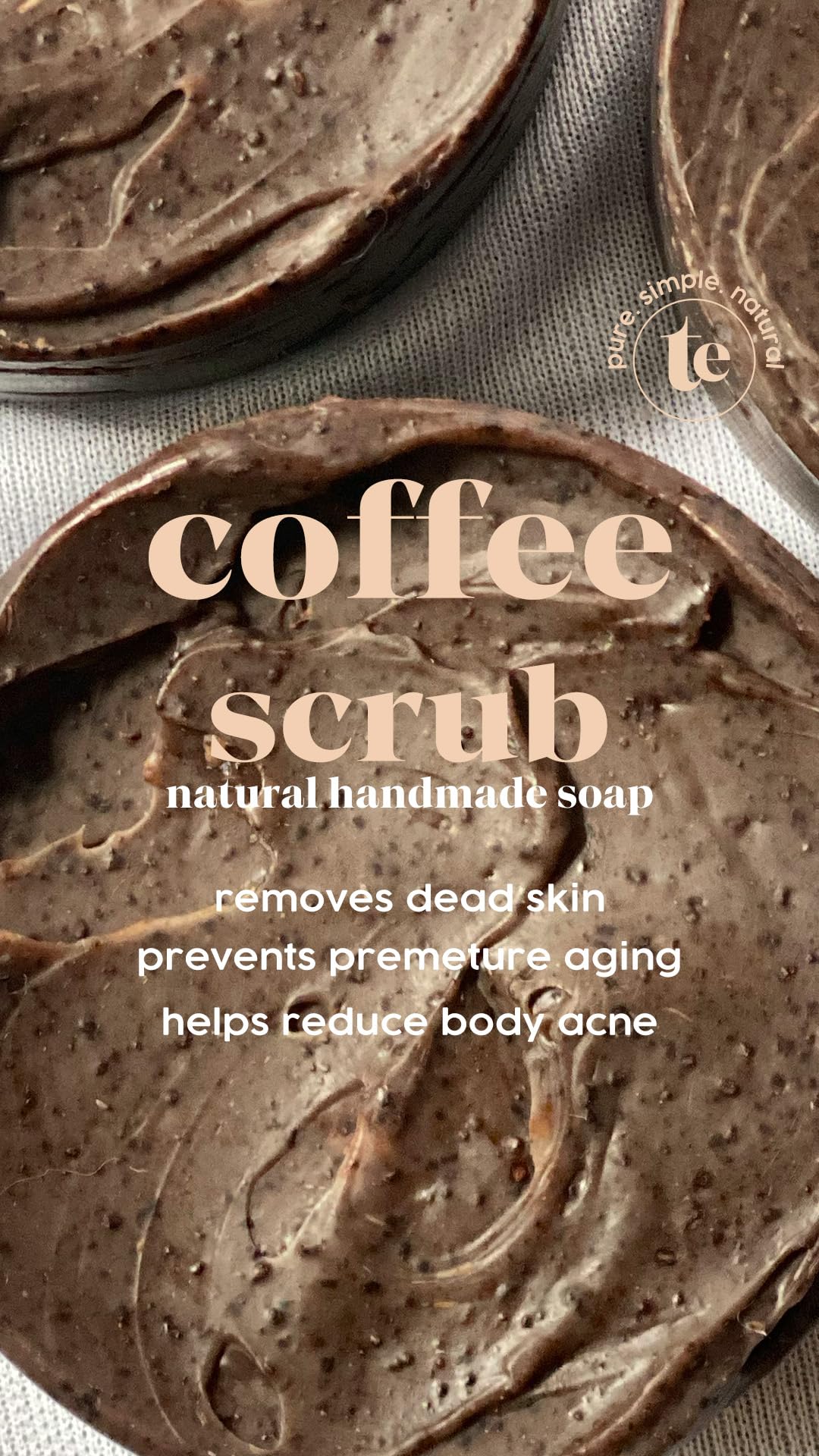 Organic Handmade Coffee Scrub Soap with Real Coffee Grounds & Unrefined Cocoa Butter - Exfoliating Body Cleanser for Smooth Skin, Perfect for Shower & Spa Day Self Care Routine
